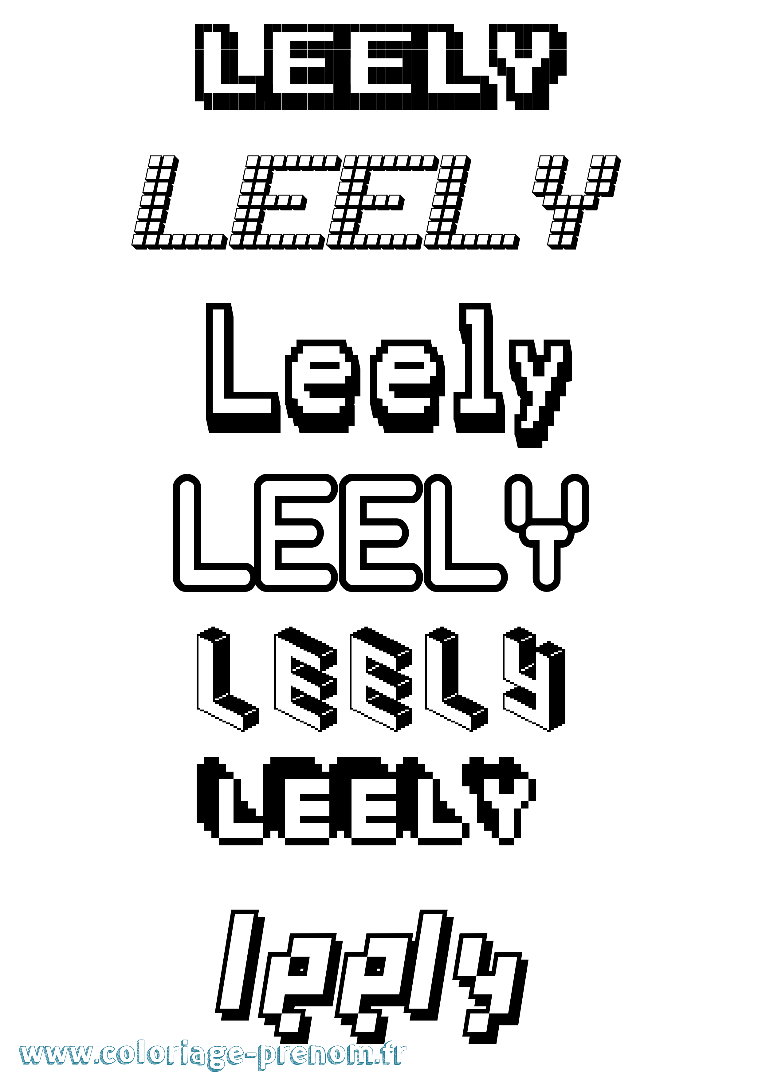 Coloriage Leely Pixel Coloriage prénom Leely Pixel
