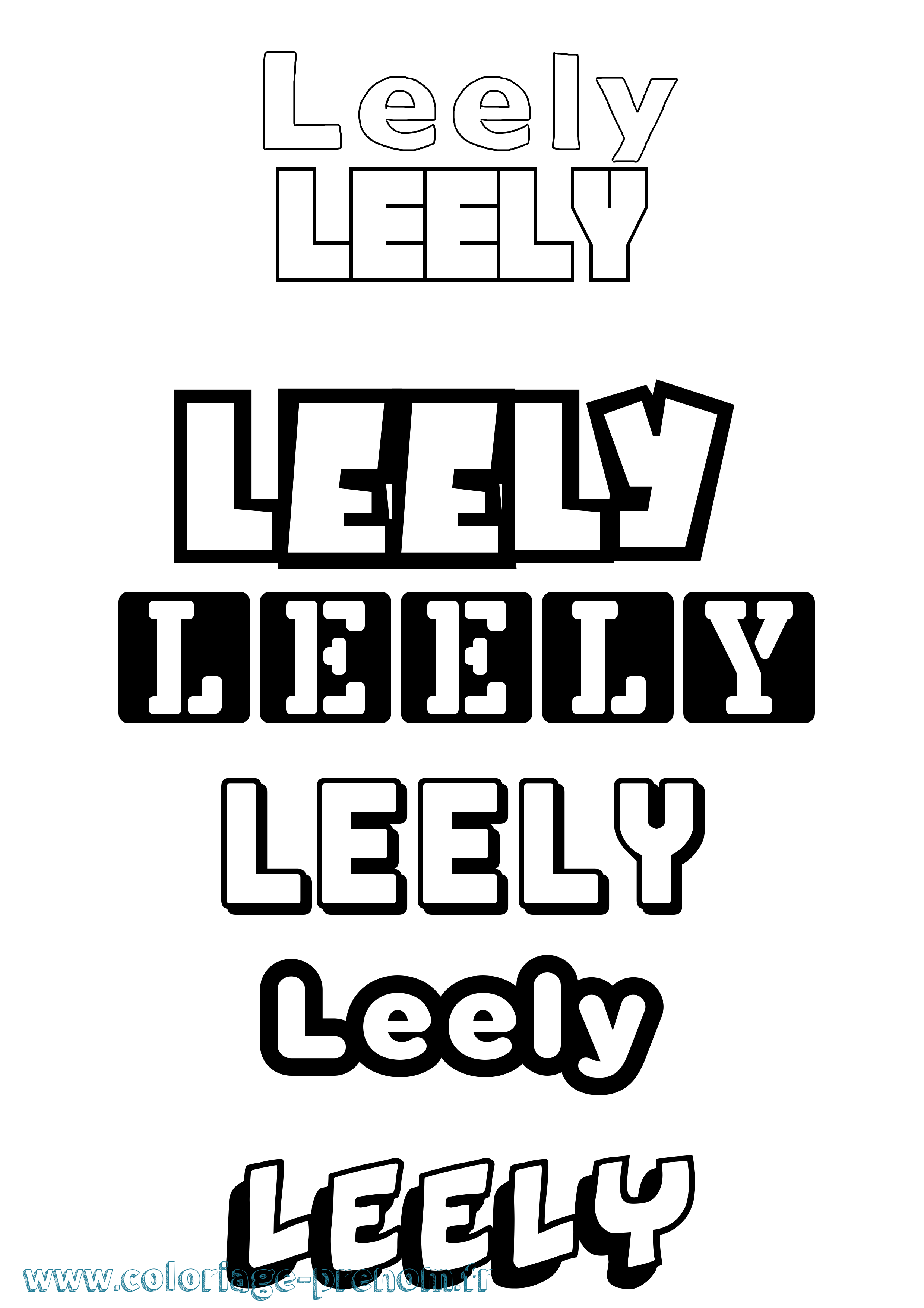 Coloriage Leely Simple Coloriage prénom Leely Simple