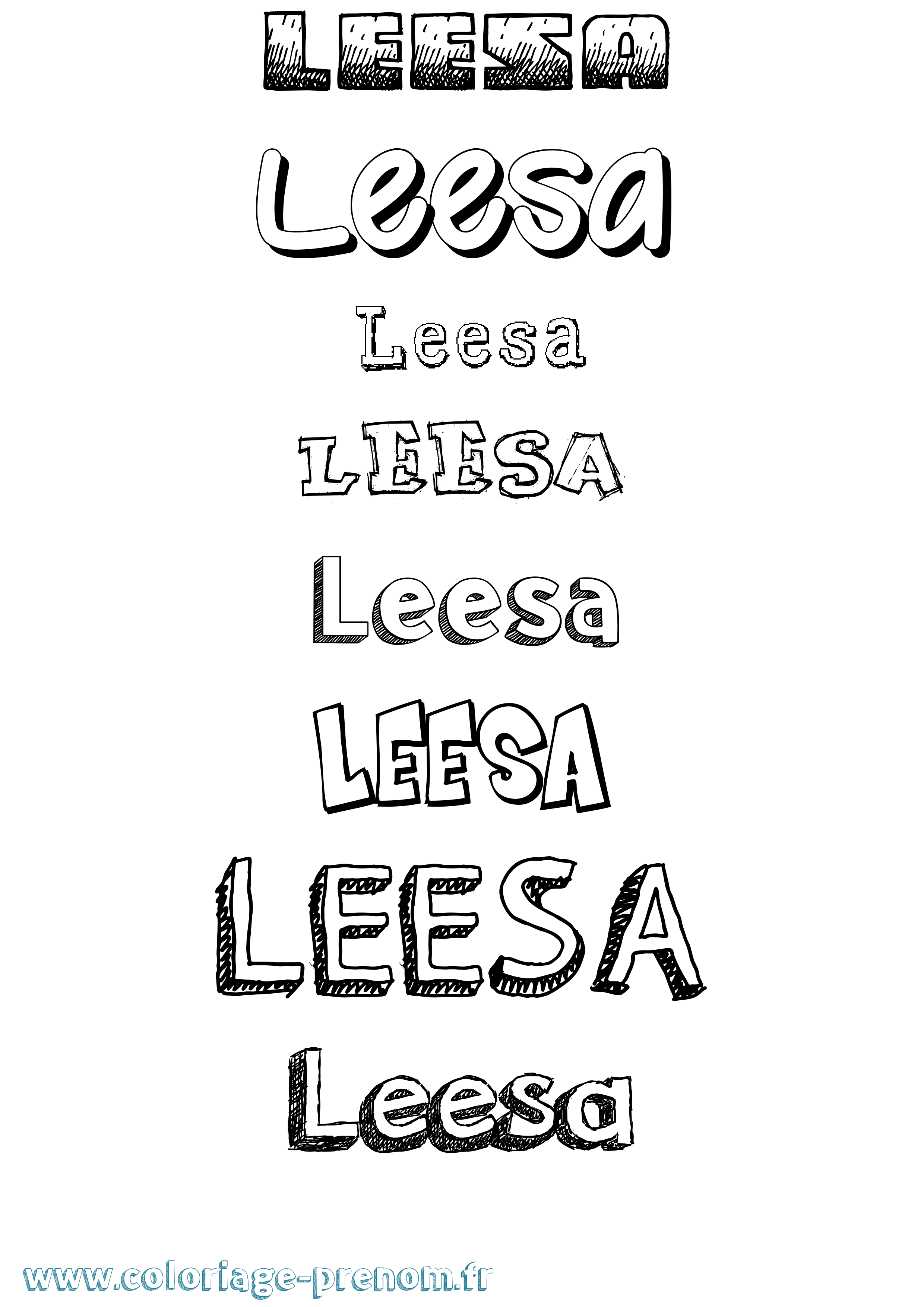 Coloriage Leesa Dessiné Coloriage prénom Leesa Dessiné