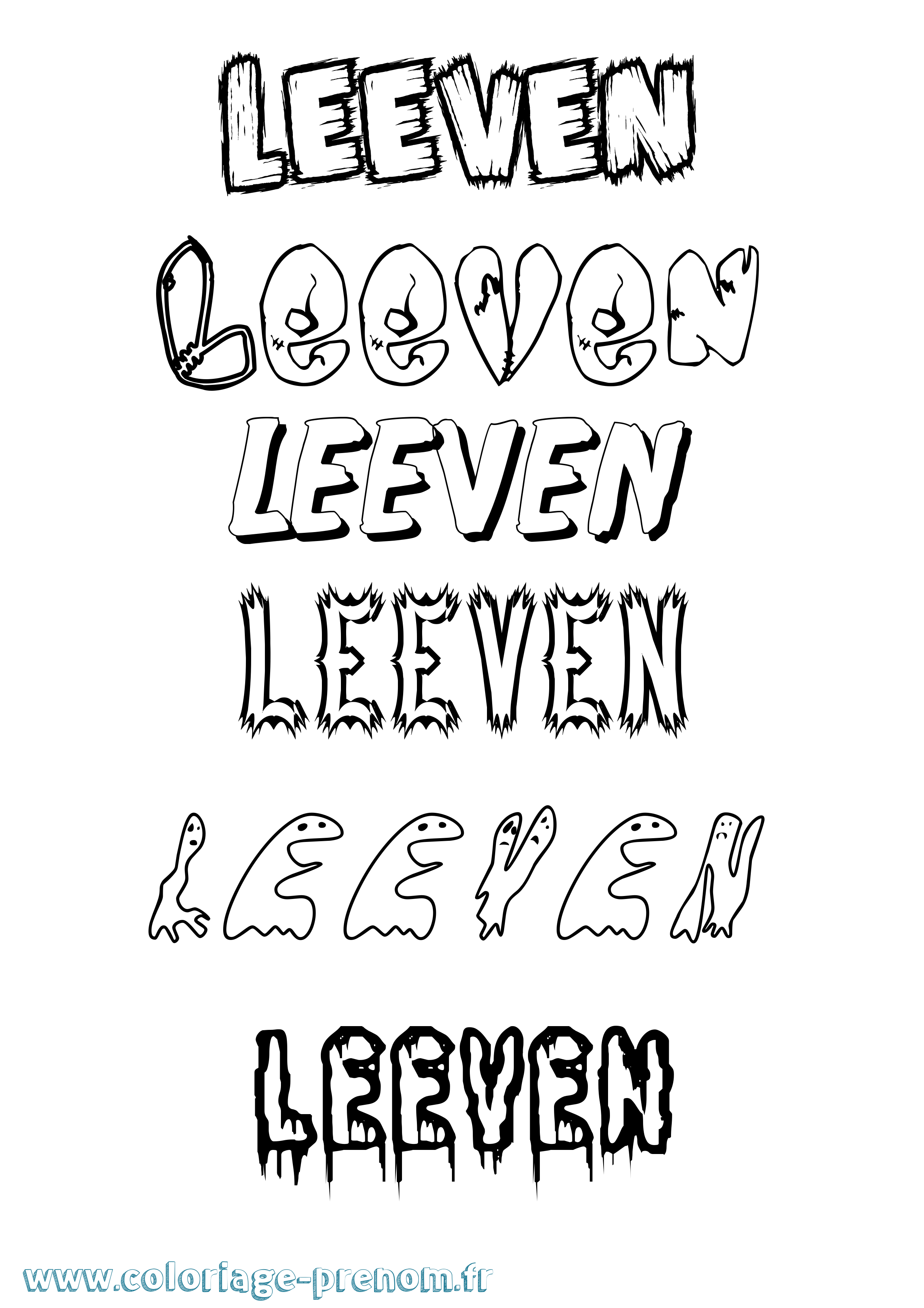 Coloriage Leeven Frisson Coloriage prénom Leeven Frisson
