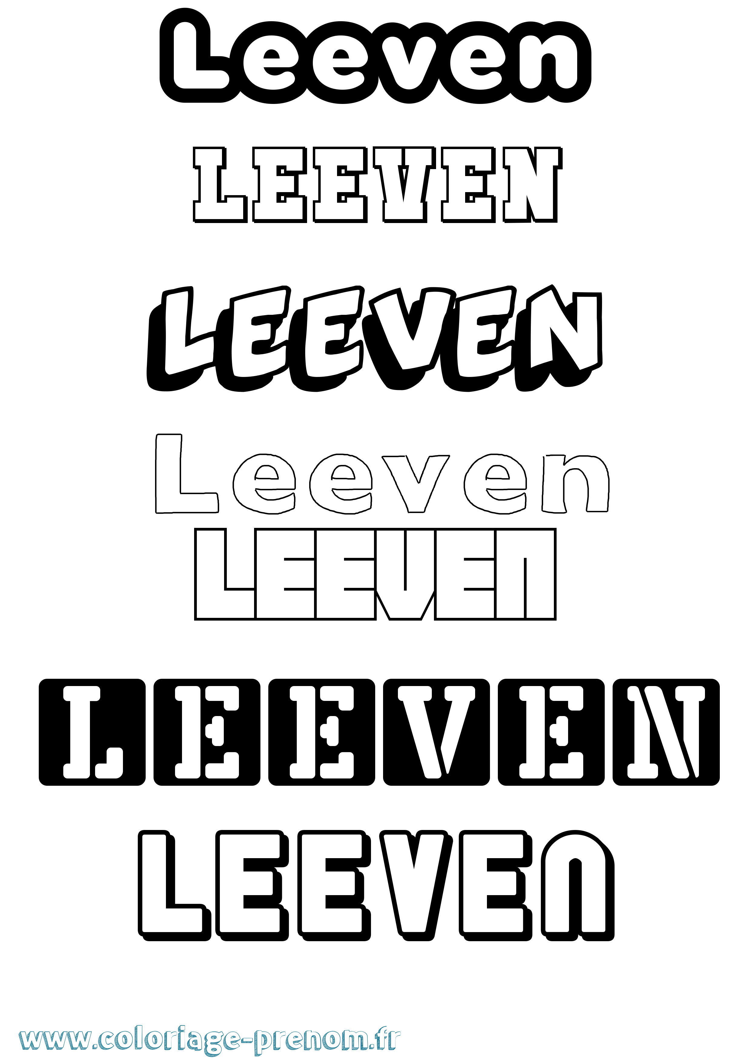 Coloriage Leeven Simple Coloriage prénom Leeven Simple
