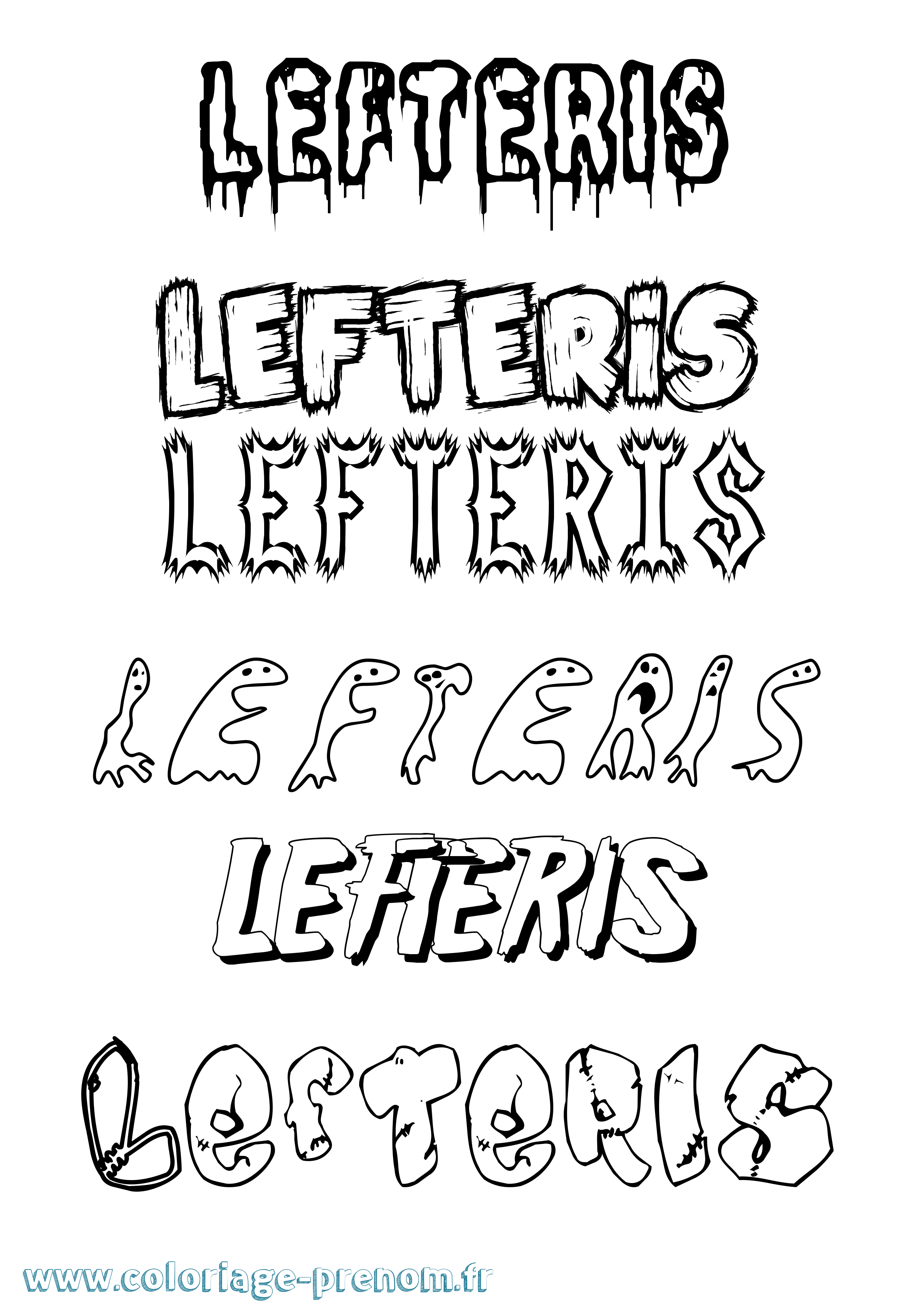 Coloriage Lefteris Frisson Coloriage prénom Lefteris Frisson