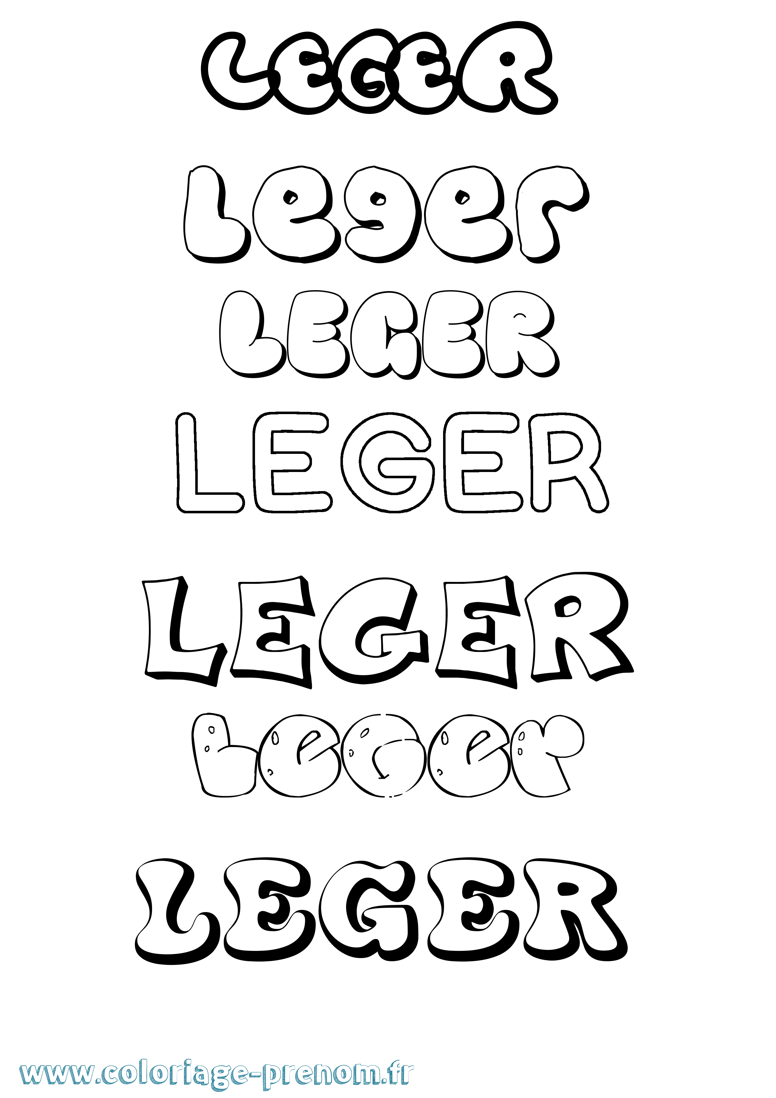 Coloriage Leger Bubble Coloriage prénom Leger Bubble