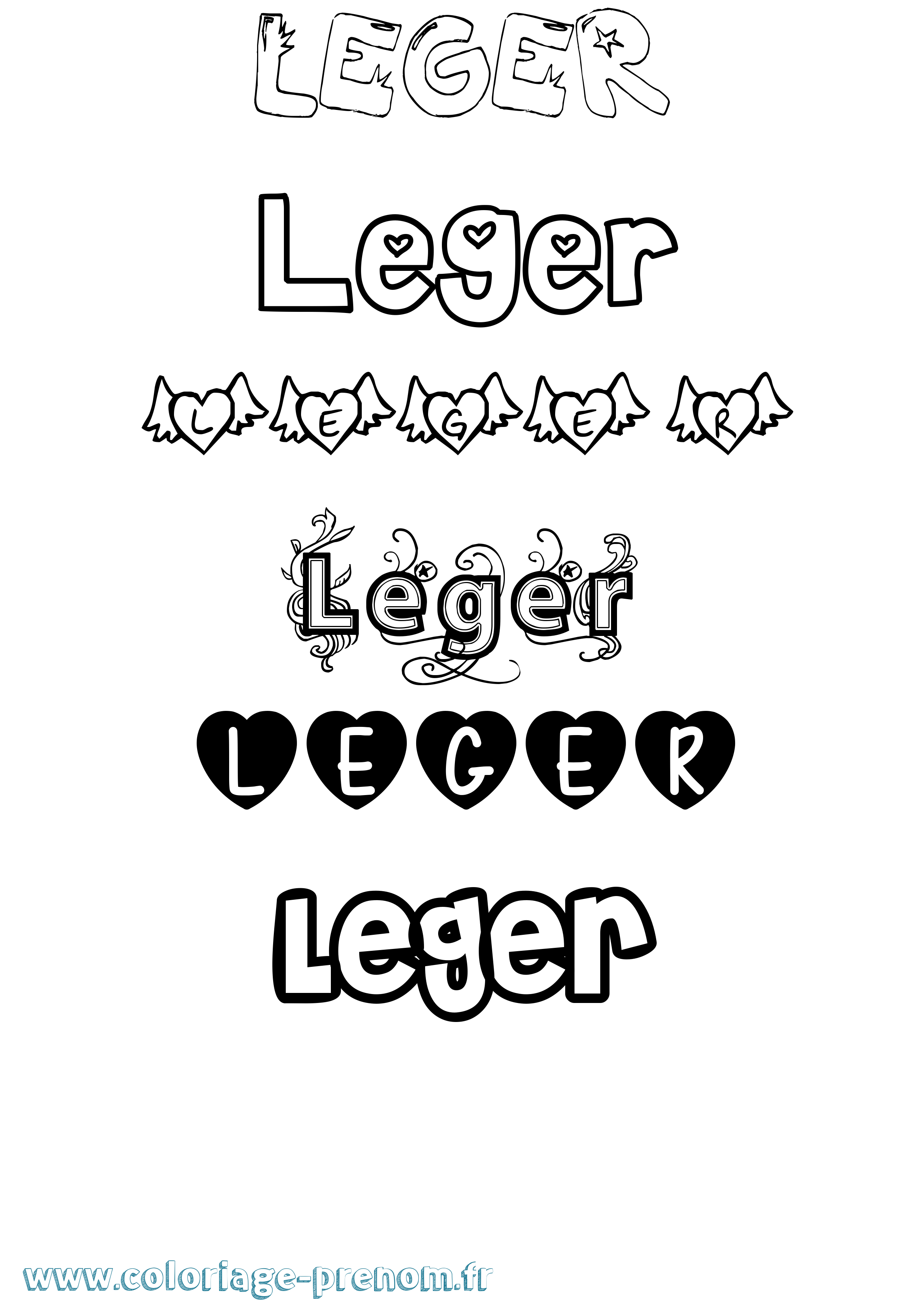Coloriage Leger Girly Coloriage prénom Leger Girly