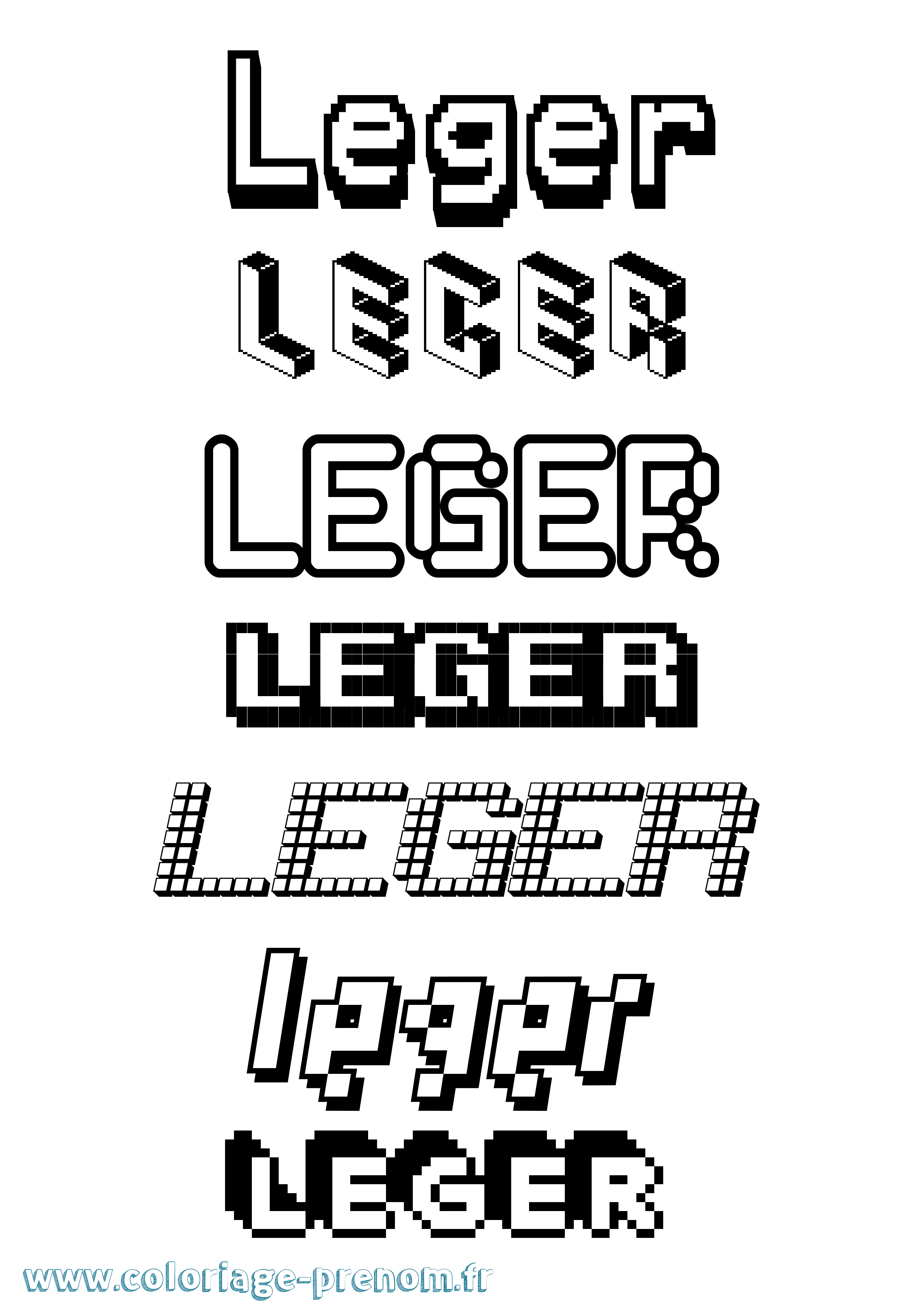 Coloriage Leger Pixel Coloriage prénom Leger Pixel