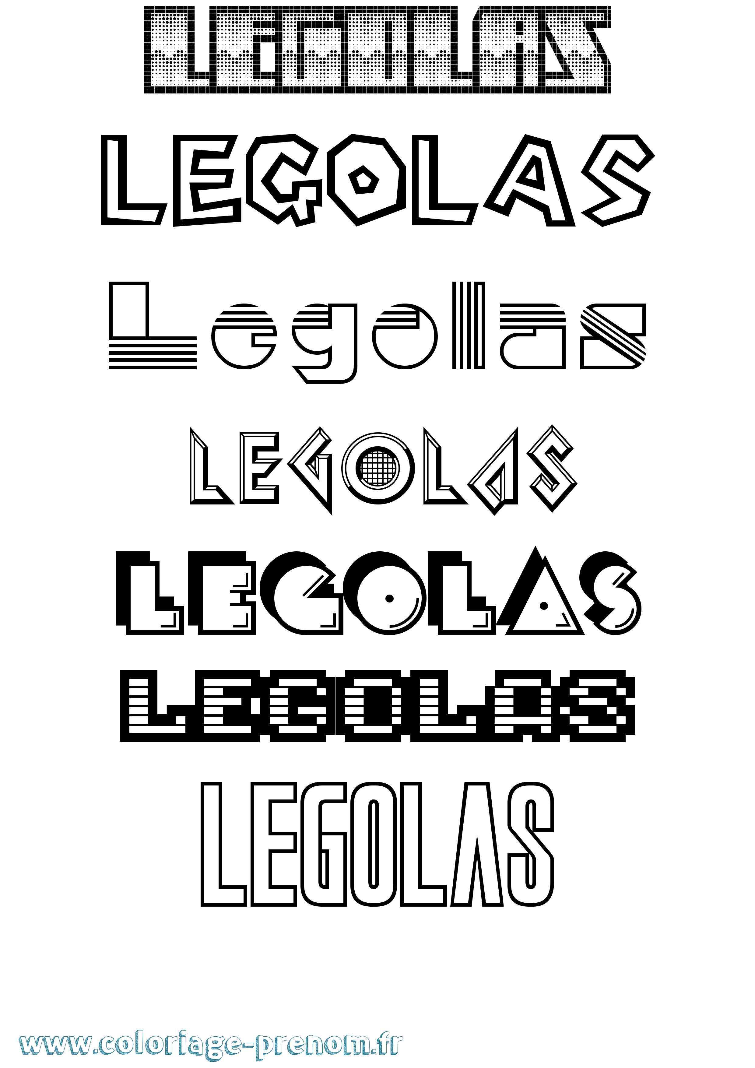 Coloriage Legolas Jeux Vidéos Coloriage prénom Legolas Jeux Vidéos