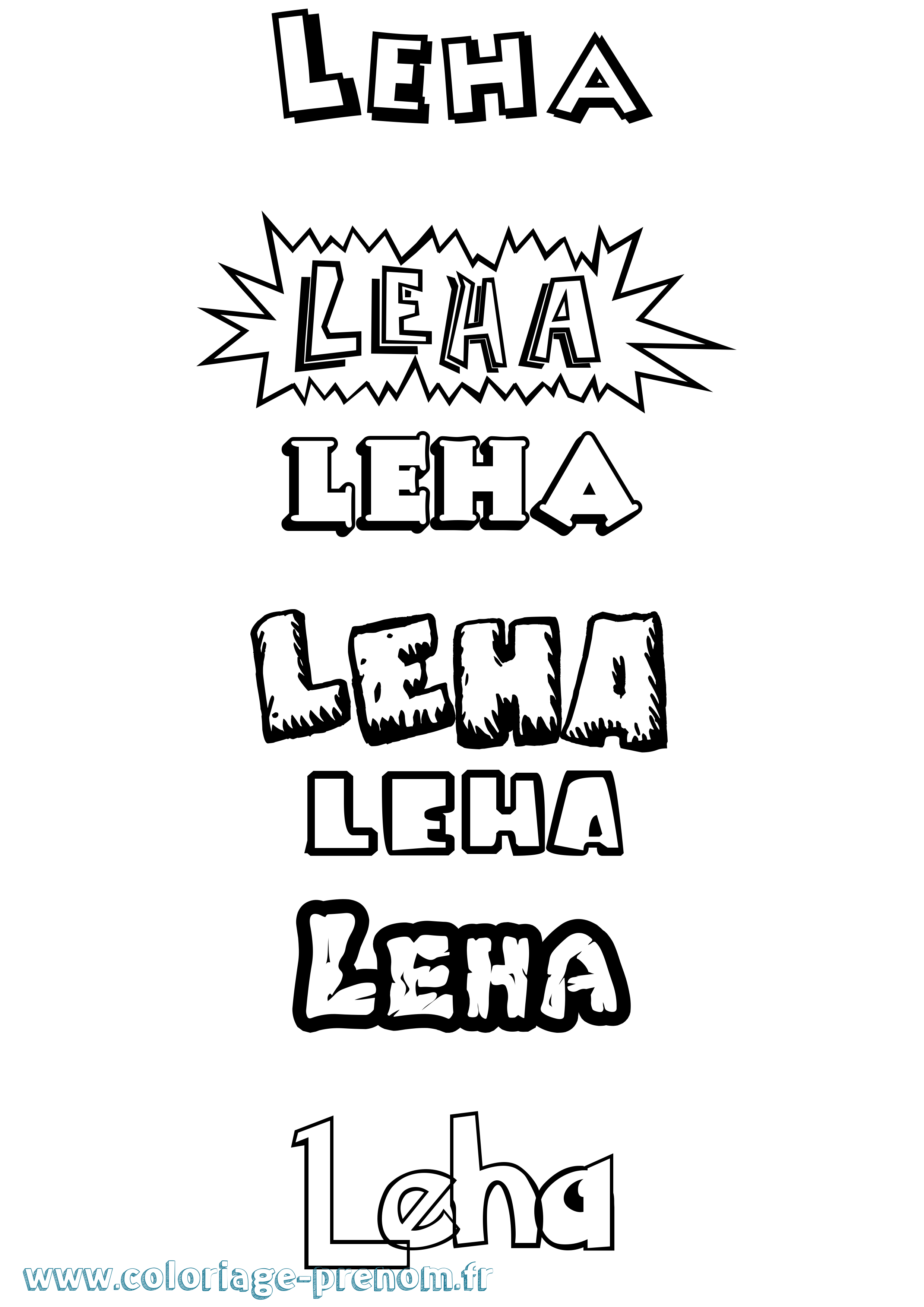 Coloriage Leha Dessin Animé Coloriage prénom Leha Dessin Animé