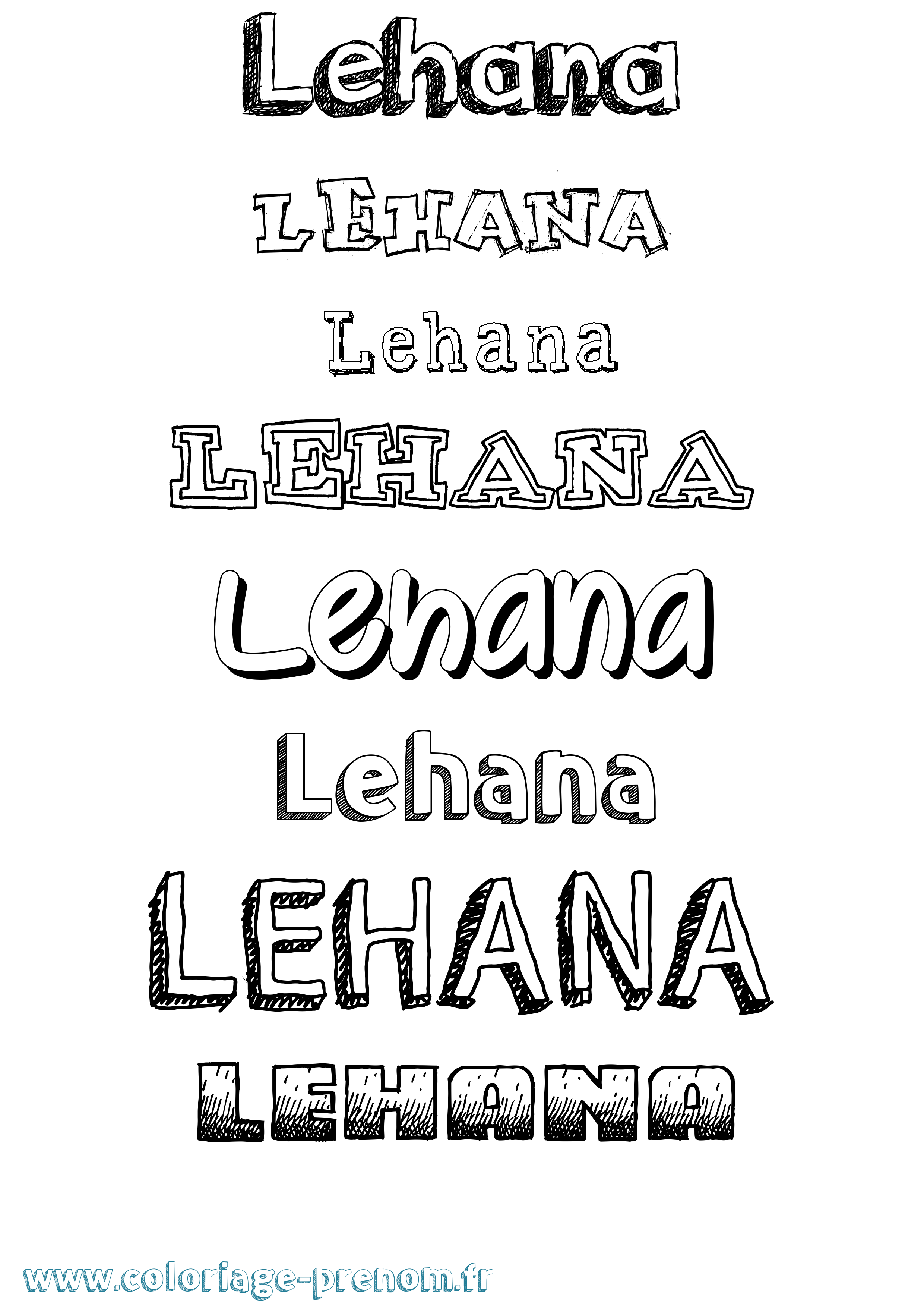 Coloriage Lehana Dessiné Coloriage prénom Lehana Dessiné