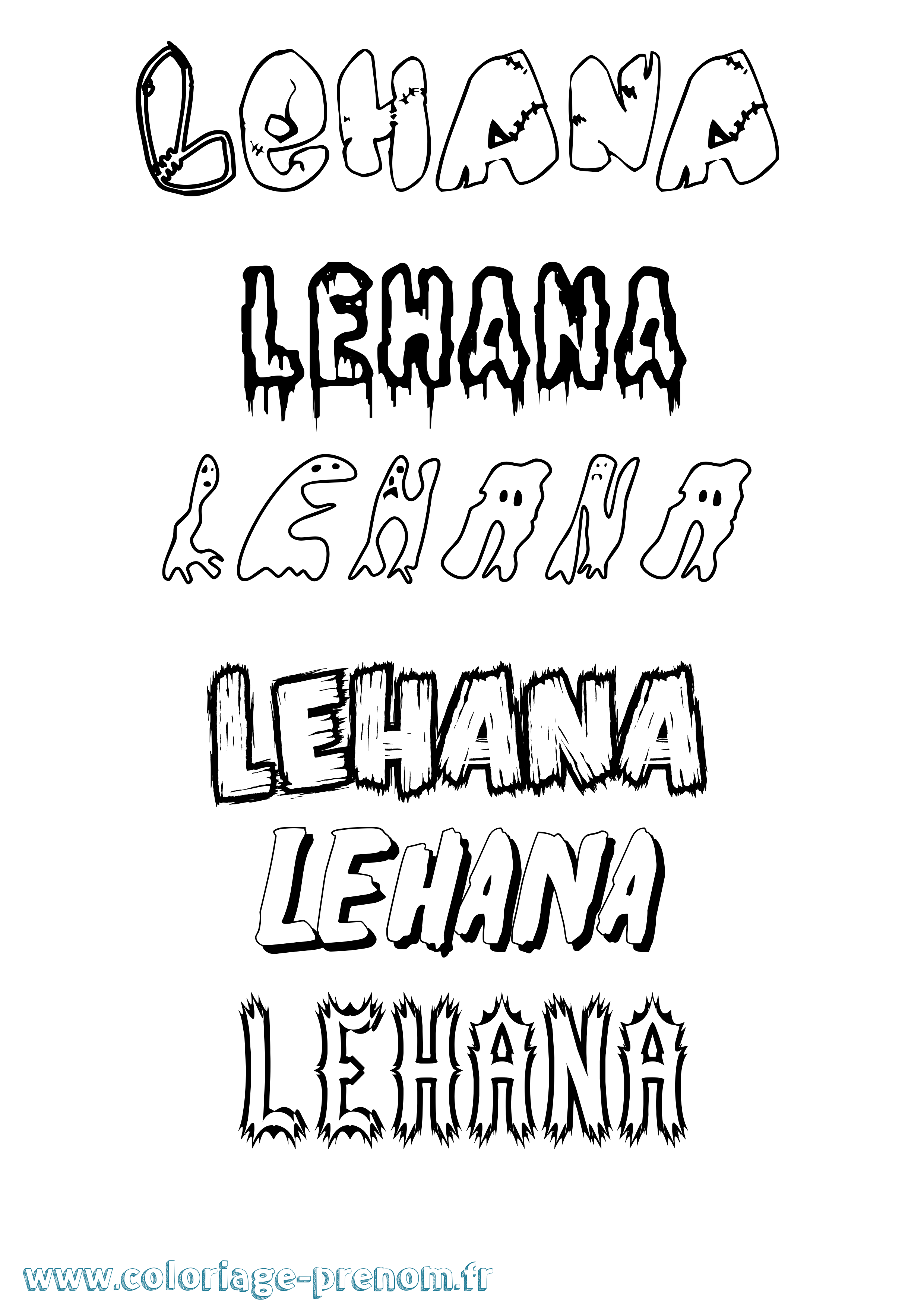 Coloriage Lehana Frisson Coloriage prénom Lehana Frisson