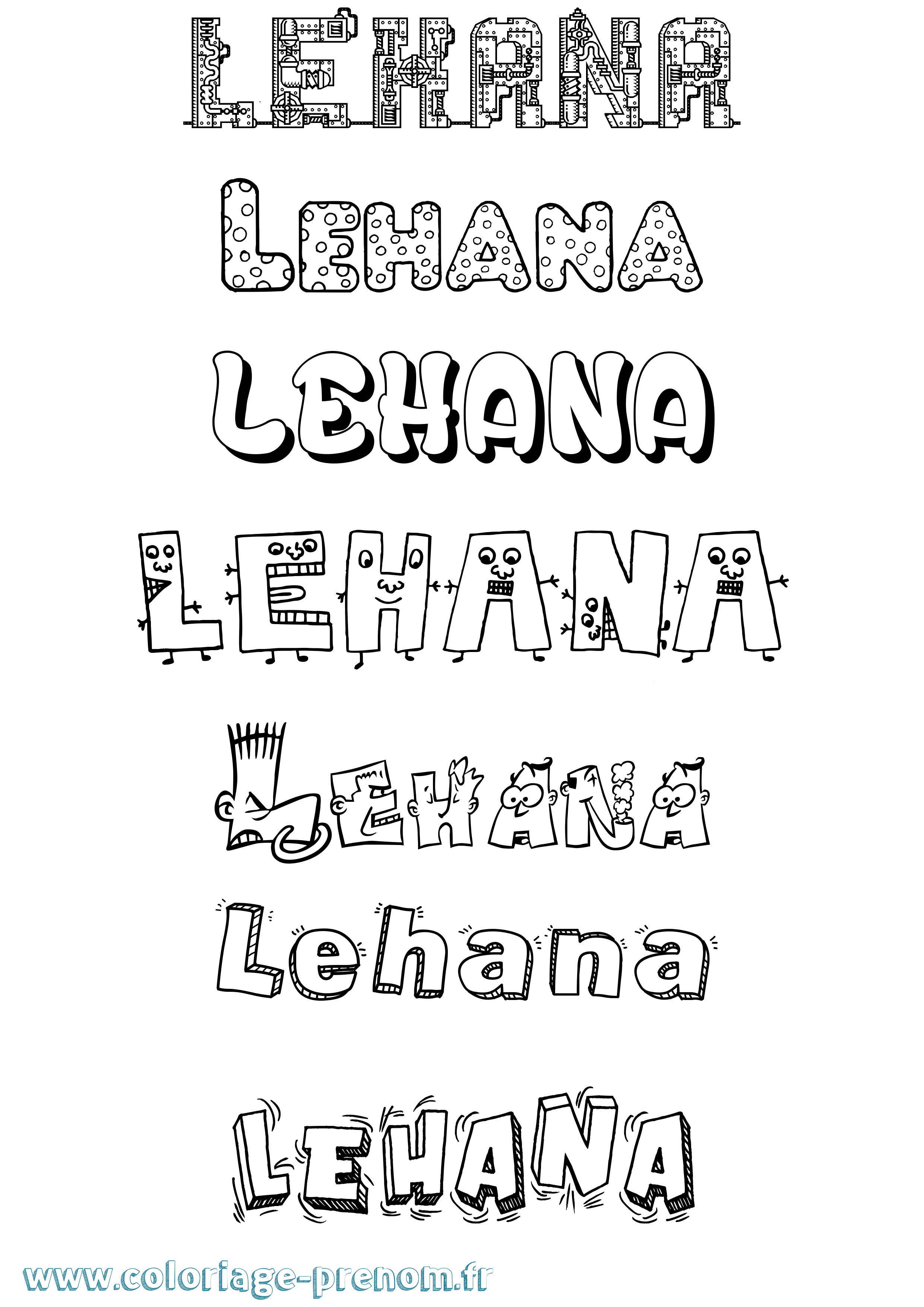 Coloriage Lehana Fun Coloriage prénom Lehana Fun
