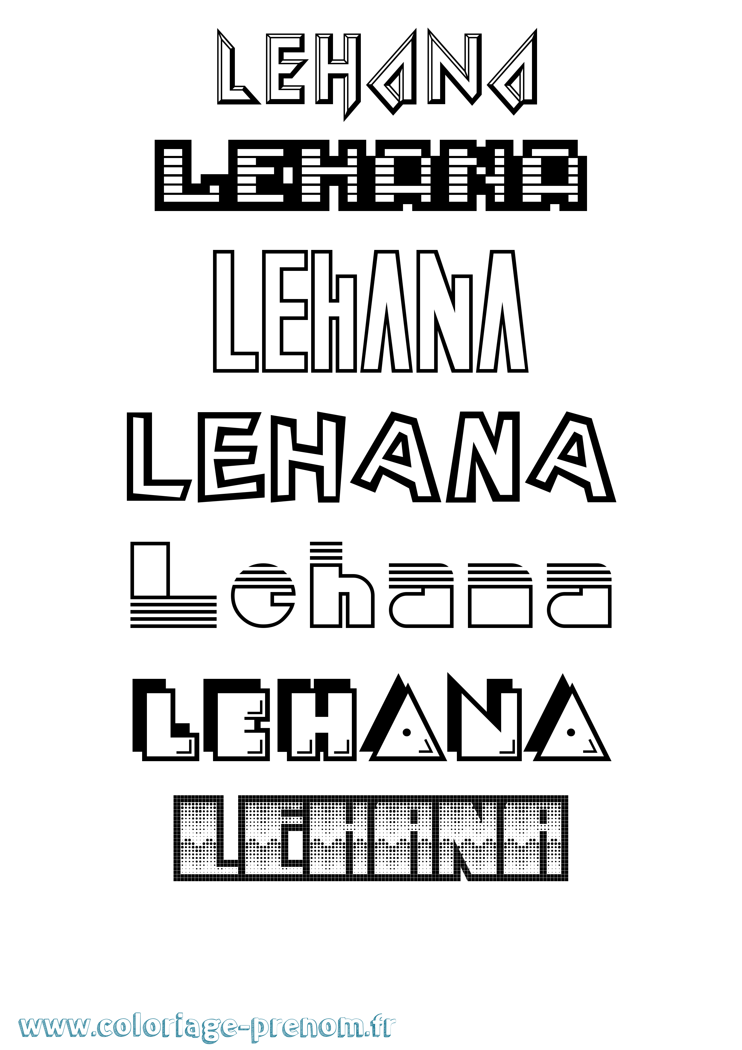 Coloriage Lehana Jeux Vidéos Coloriage prénom Lehana Jeux Vidéos