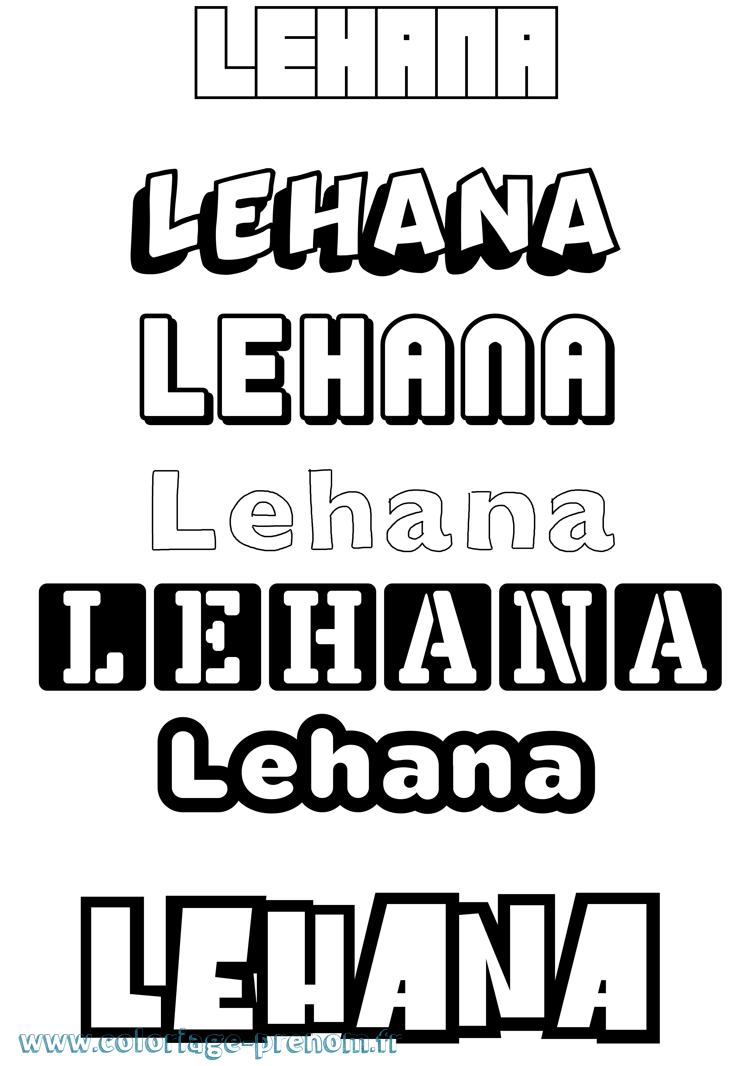 Coloriage Lehana Simple Coloriage prénom Lehana Simple