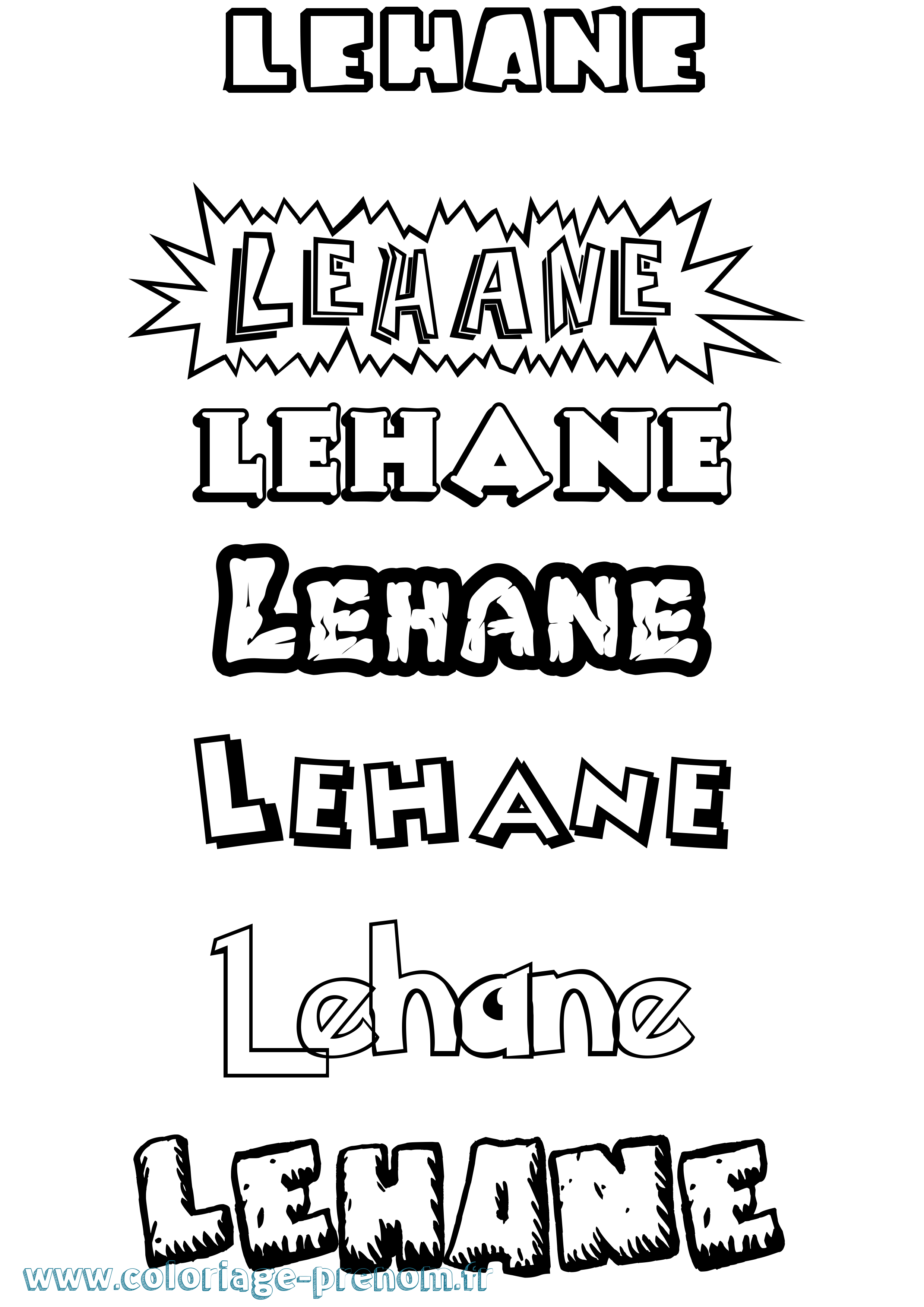 Coloriage Lehane Dessin Animé Coloriage prénom Lehane Dessin Animé