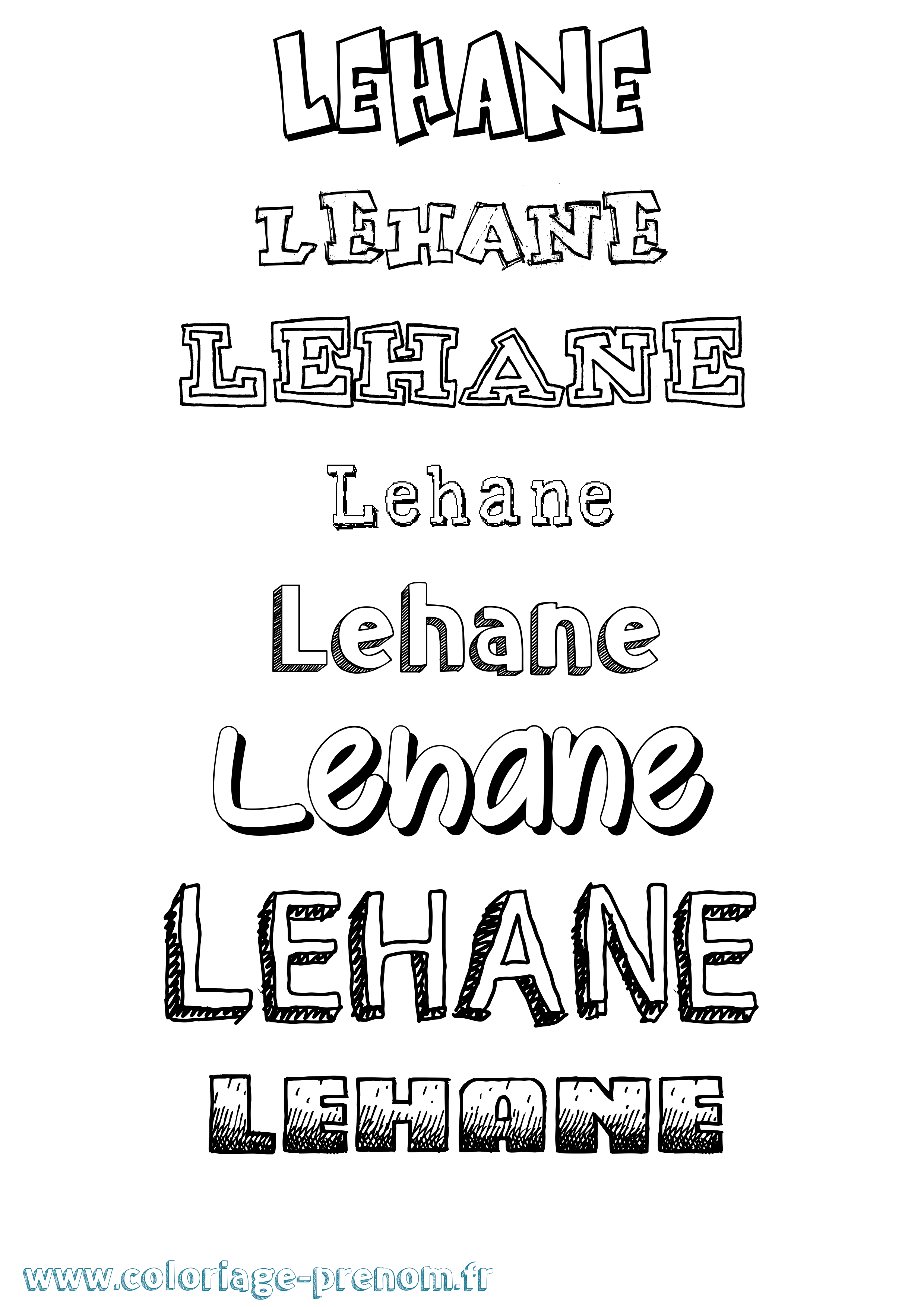 Coloriage Lehane Dessiné Coloriage prénom Lehane Dessiné