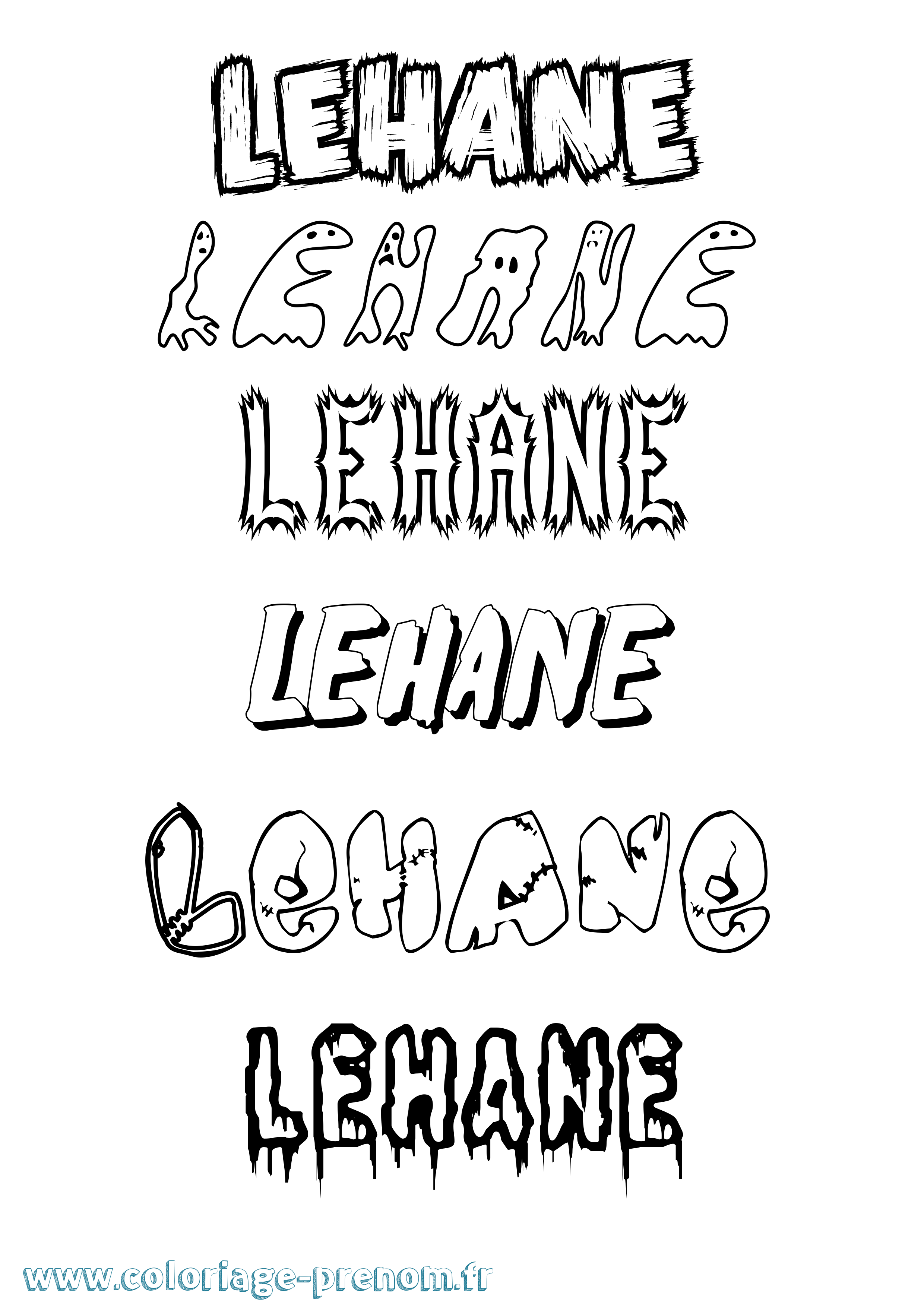 Coloriage Lehane Frisson Coloriage prénom Lehane Frisson