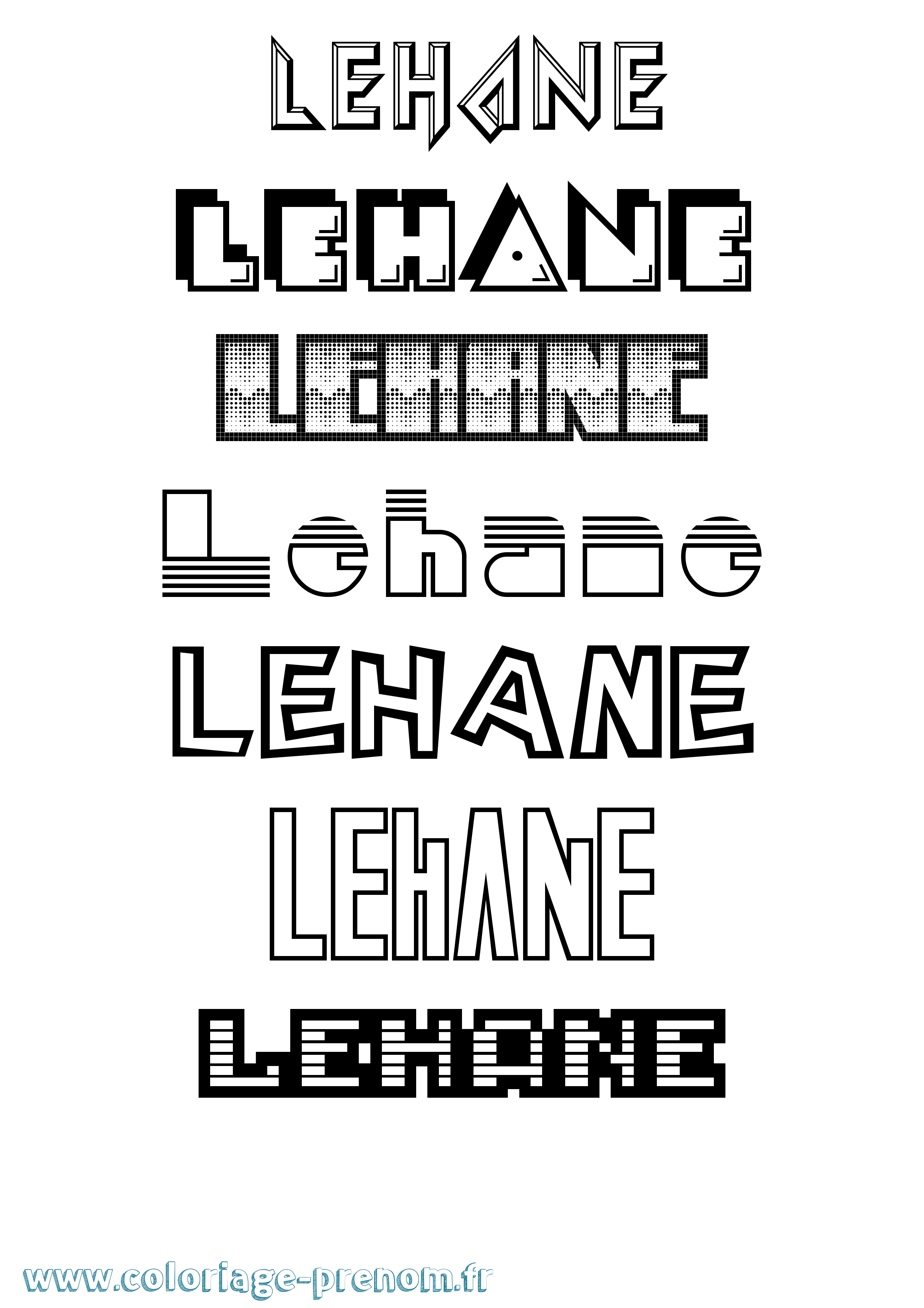 Coloriage Lehane Jeux Vidéos Coloriage prénom Lehane Jeux Vidéos