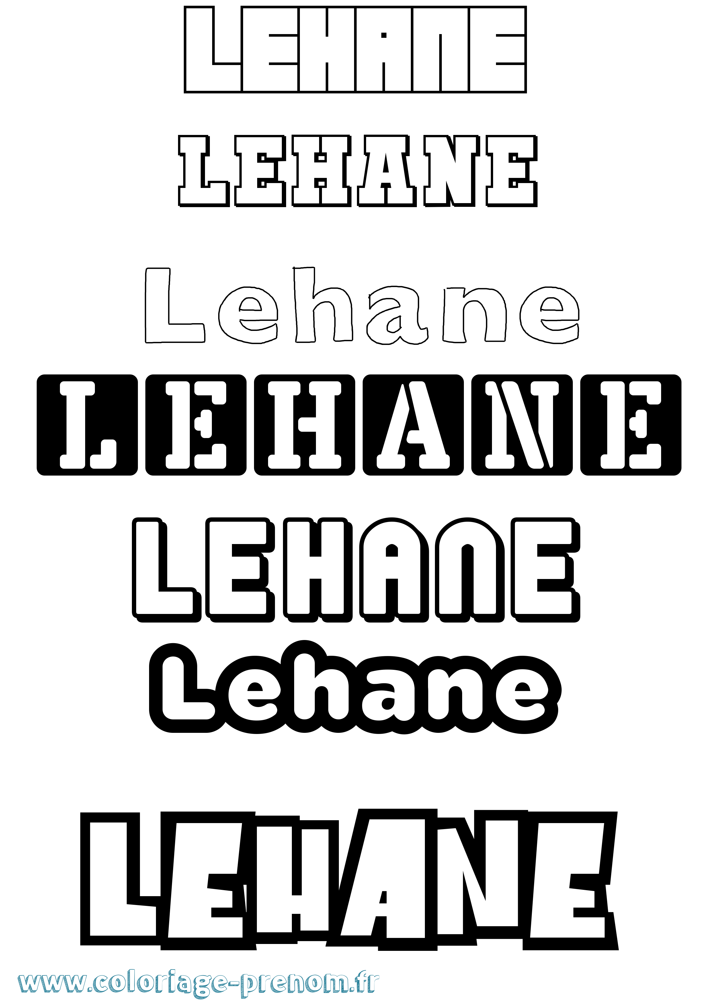 Coloriage Lehane Simple Coloriage prénom Lehane Simple