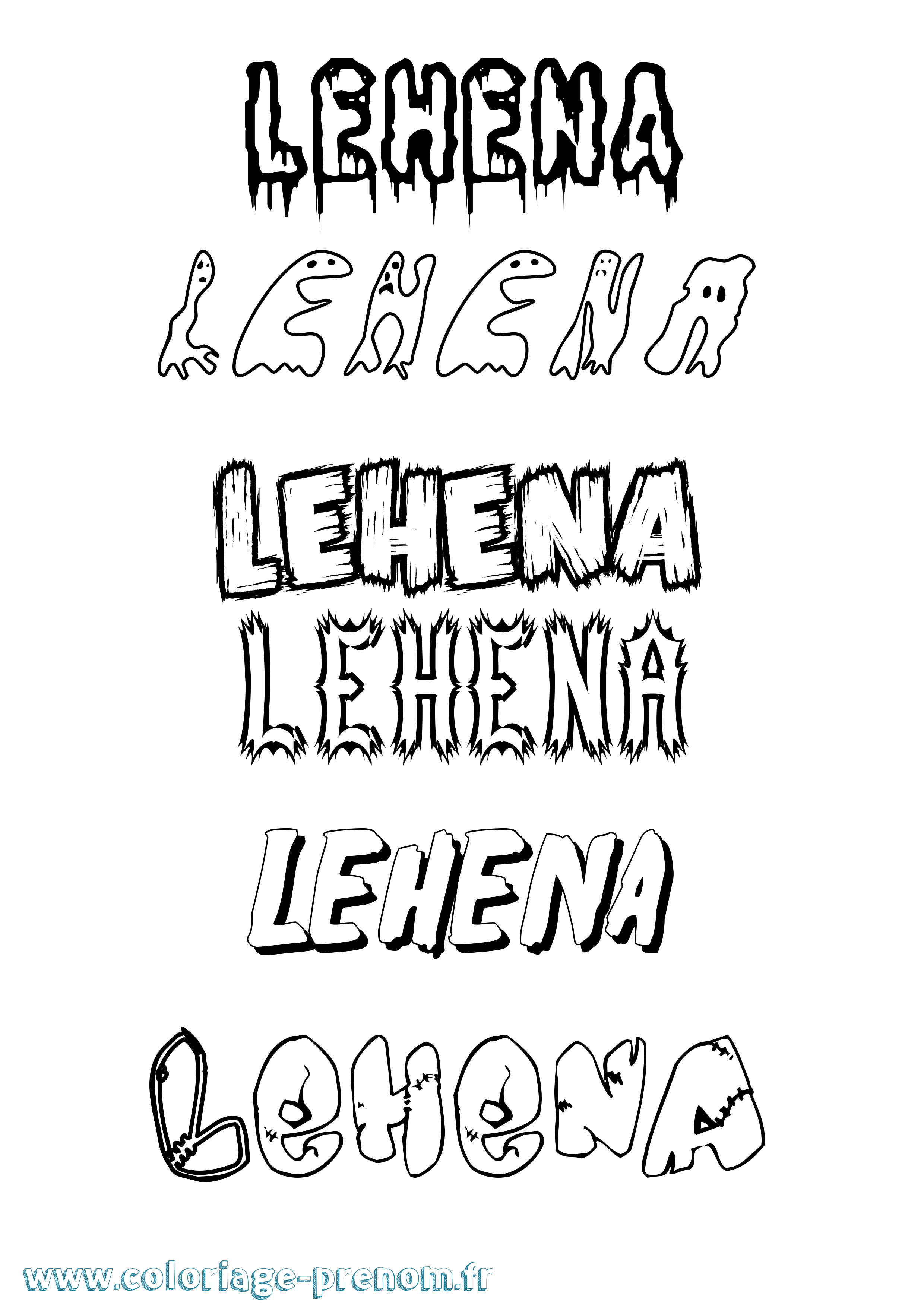 Coloriage Lehena Frisson Coloriage prénom Lehena Frisson