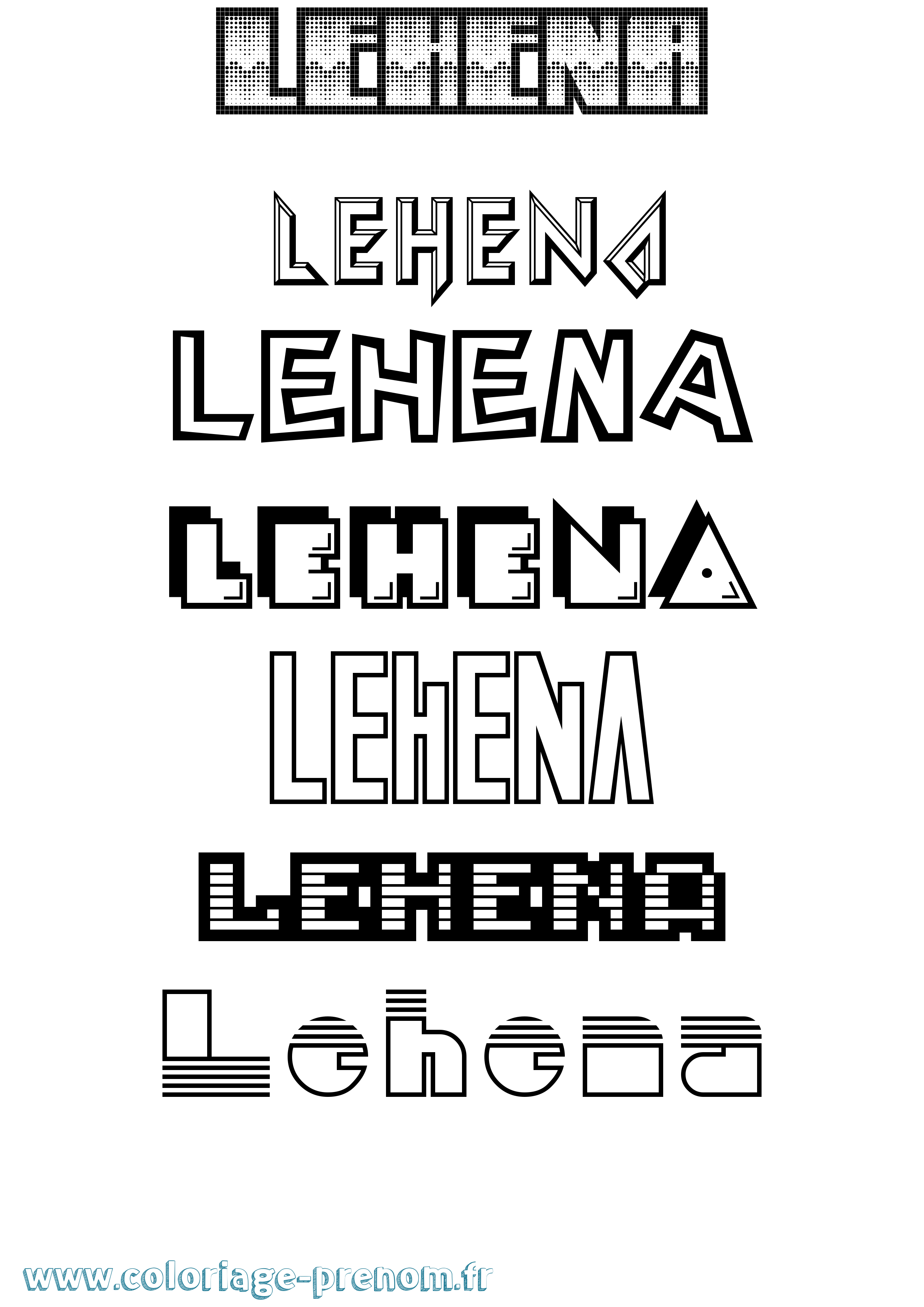 Coloriage Lehena Jeux Vidéos Coloriage prénom Lehena Jeux Vidéos