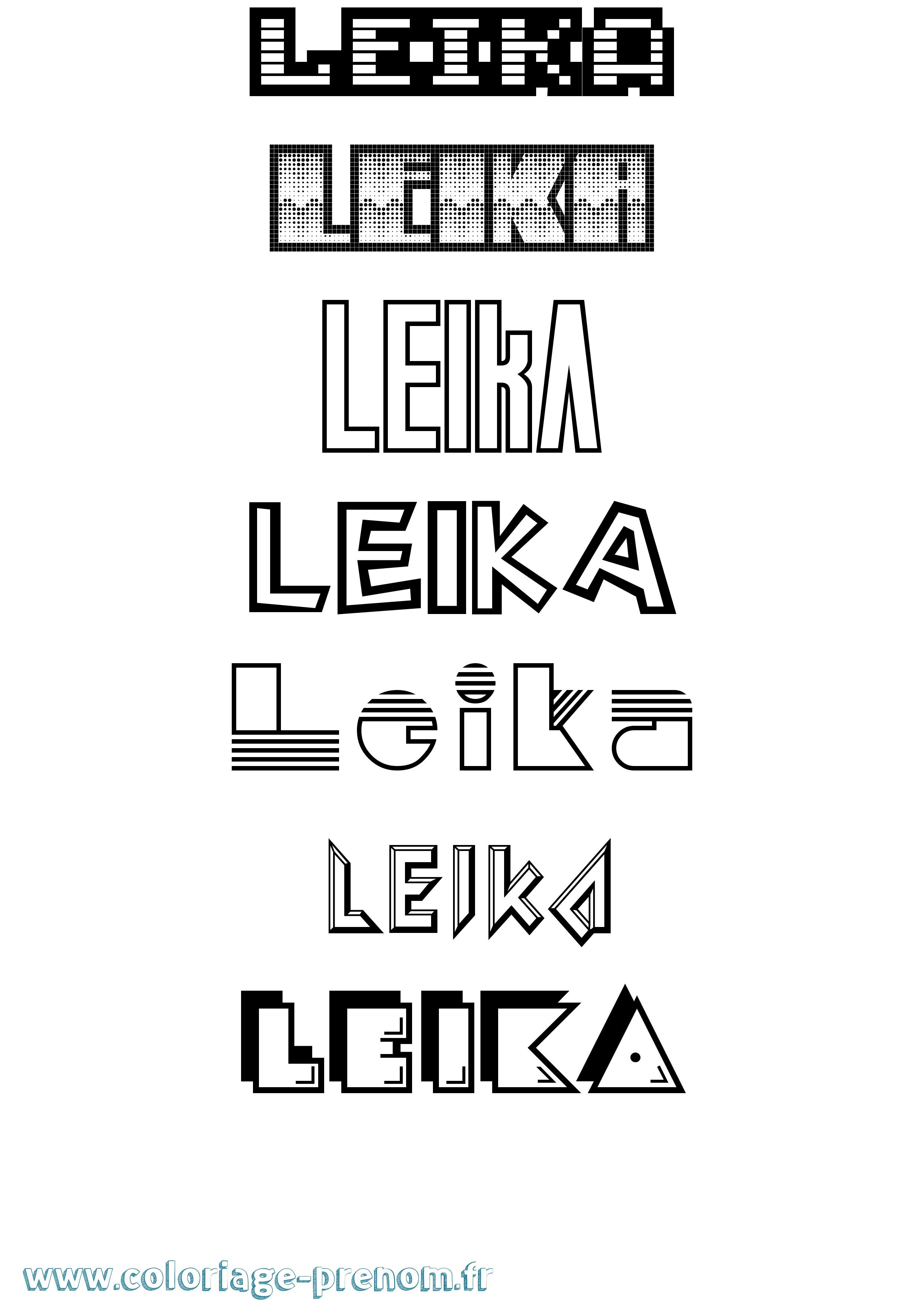 Coloriage Leika Jeux Vidéos Coloriage prénom Leika Jeux Vidéos
