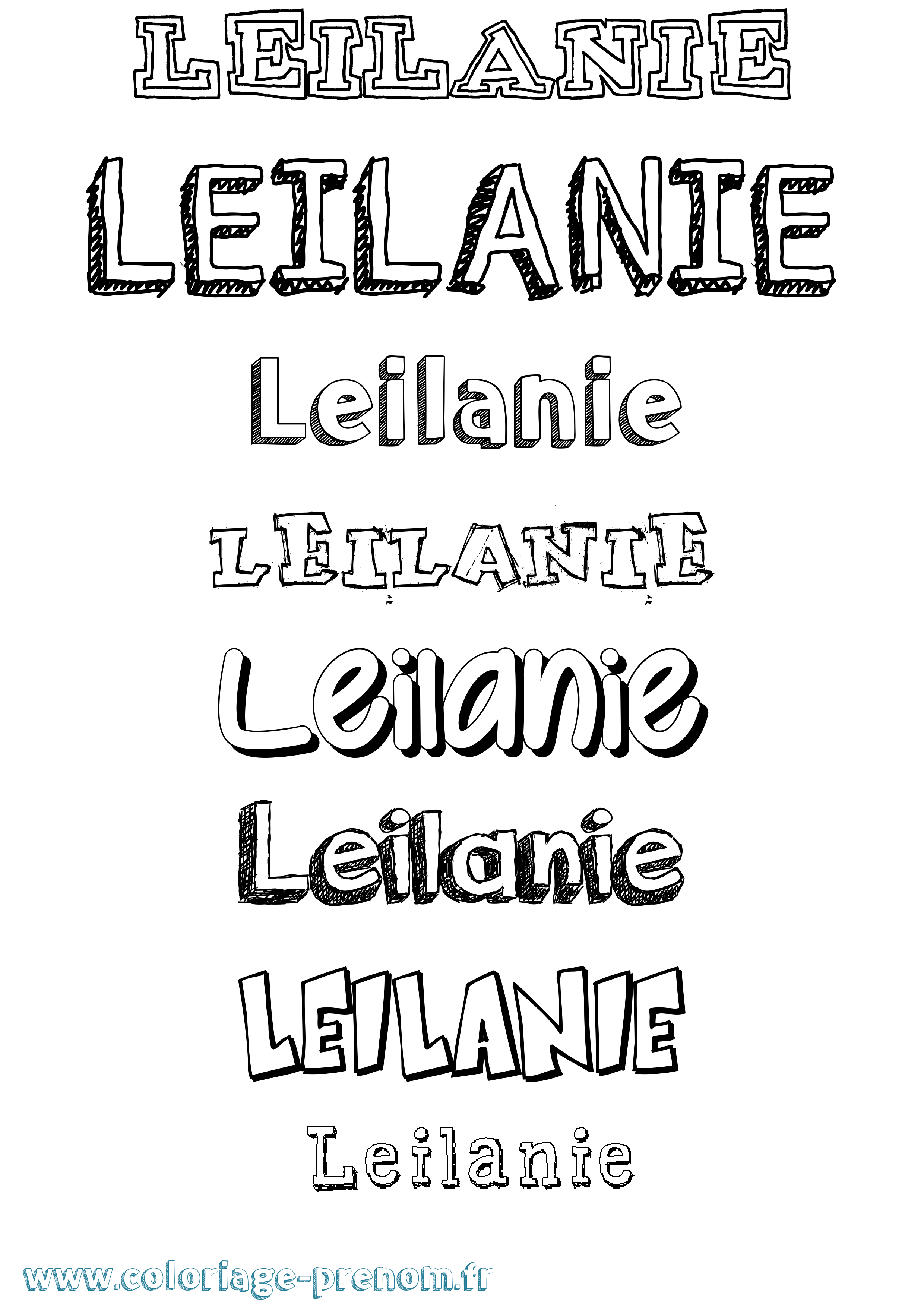 Coloriage Leilanie Dessiné Coloriage prénom Leilanie Dessiné