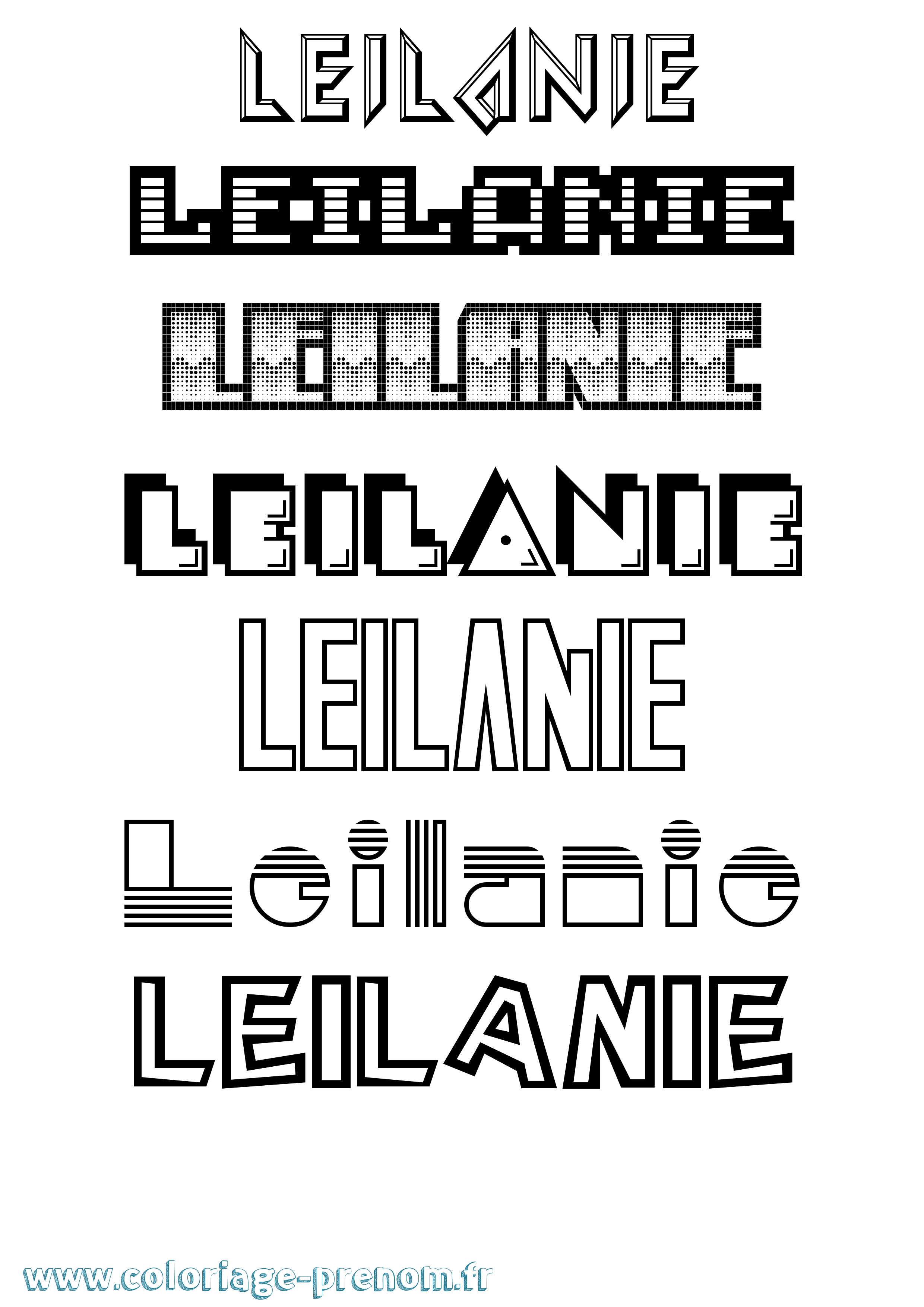 Coloriage Leilanie Jeux Vidéos Coloriage prénom Leilanie Jeux Vidéos