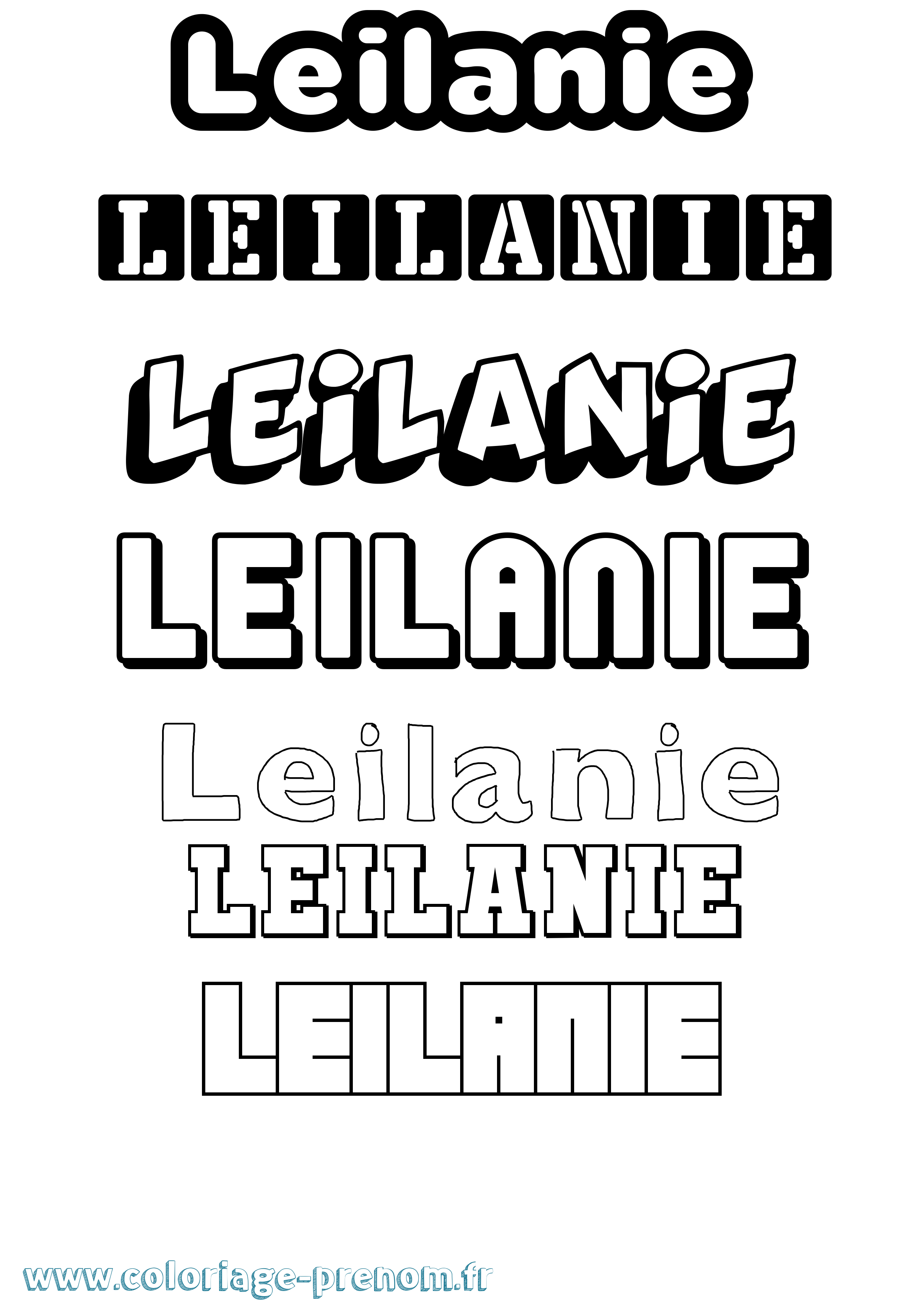 Coloriage Leilanie Simple Coloriage prénom Leilanie Simple