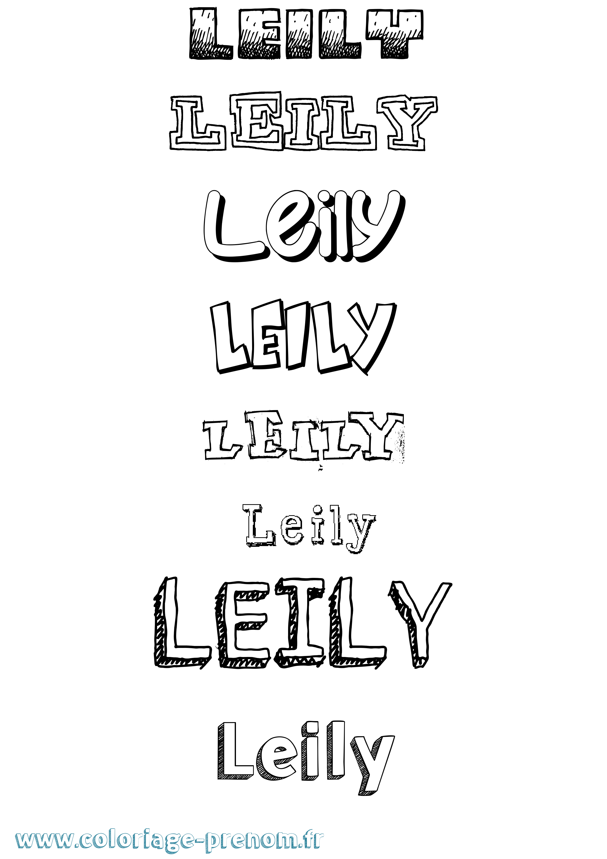 Coloriage Leily Dessiné Coloriage prénom Leily Dessiné