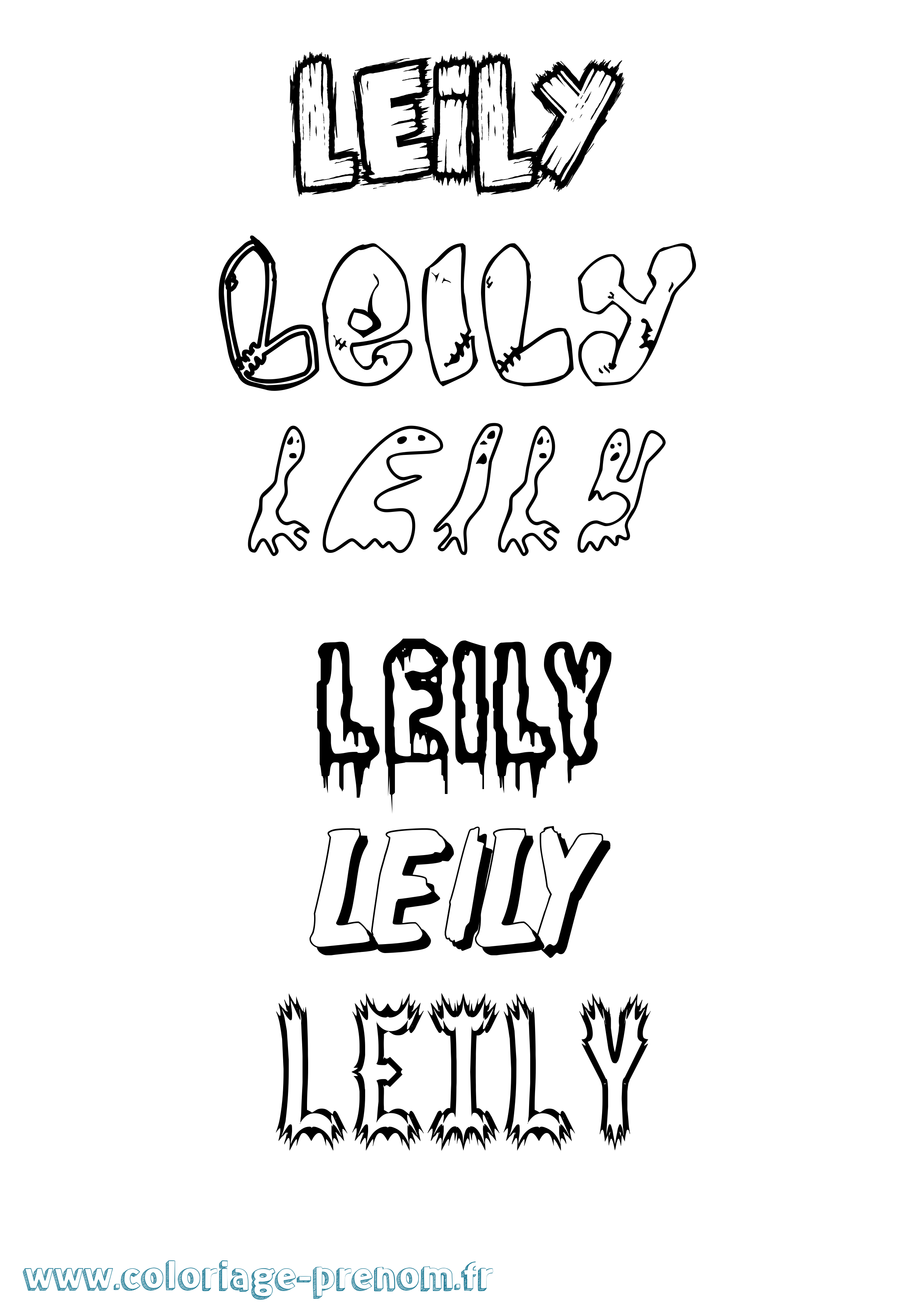 Coloriage Leily Frisson Coloriage prénom Leily Frisson