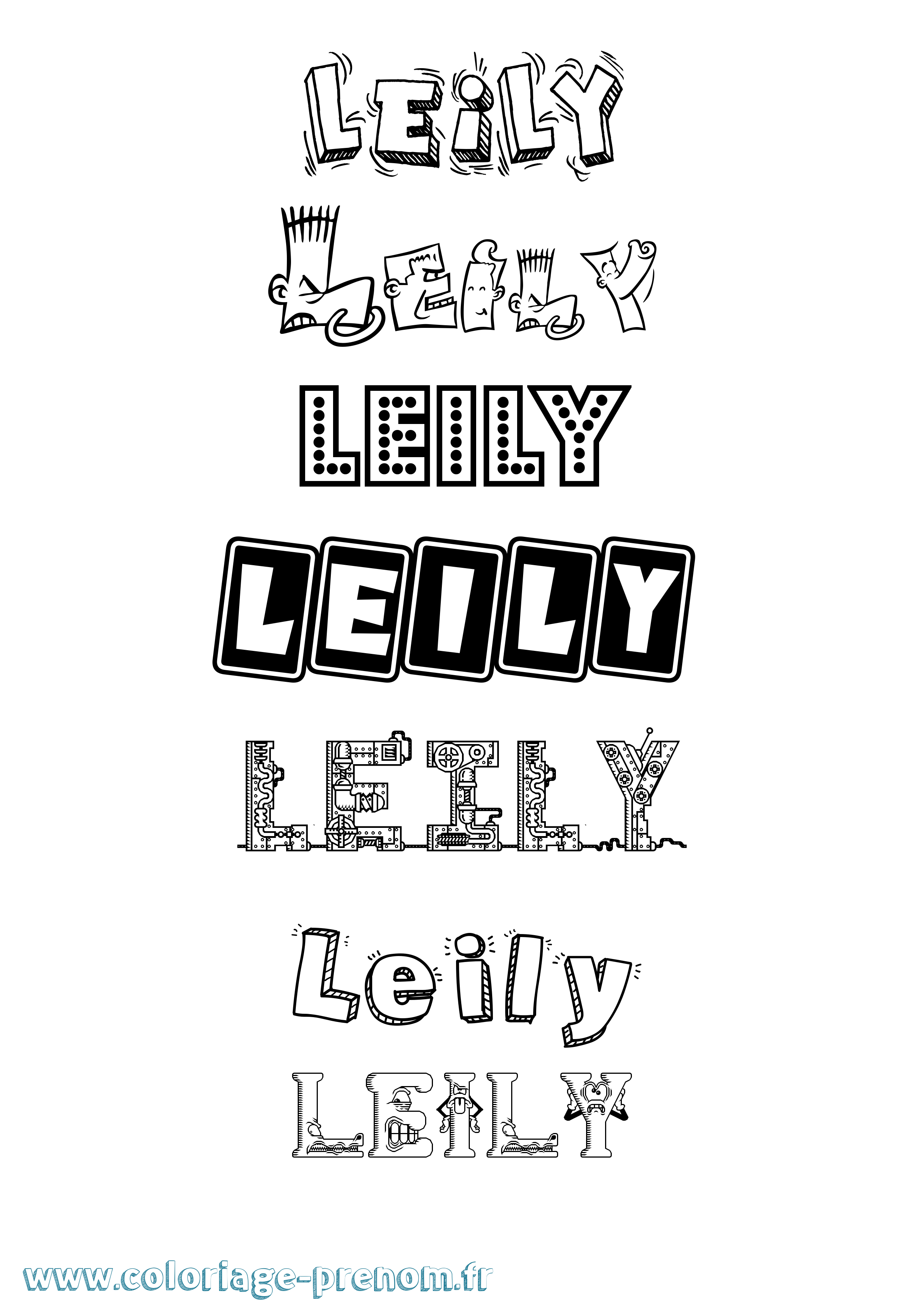 Coloriage Leily Fun Coloriage prénom Leily Fun
