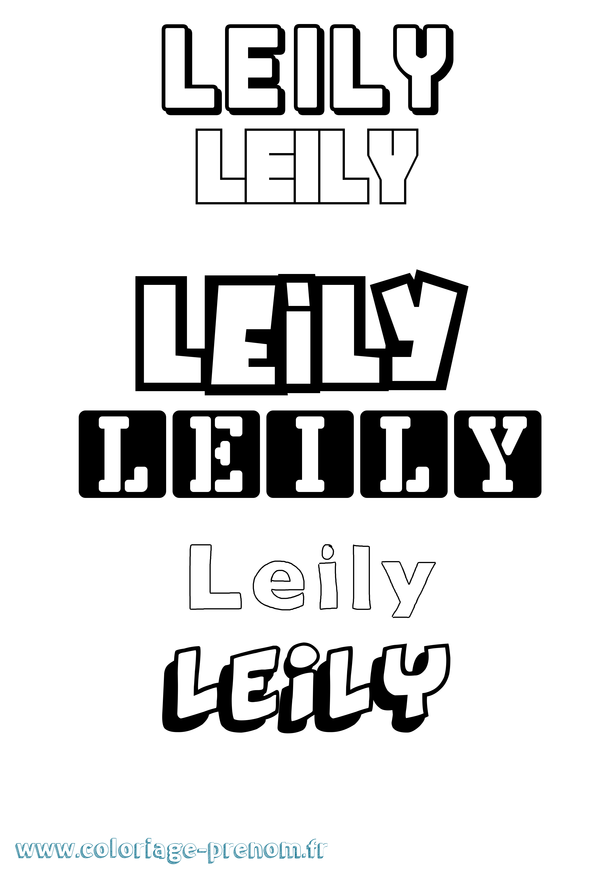 Coloriage Leily Simple Coloriage prénom Leily Simple