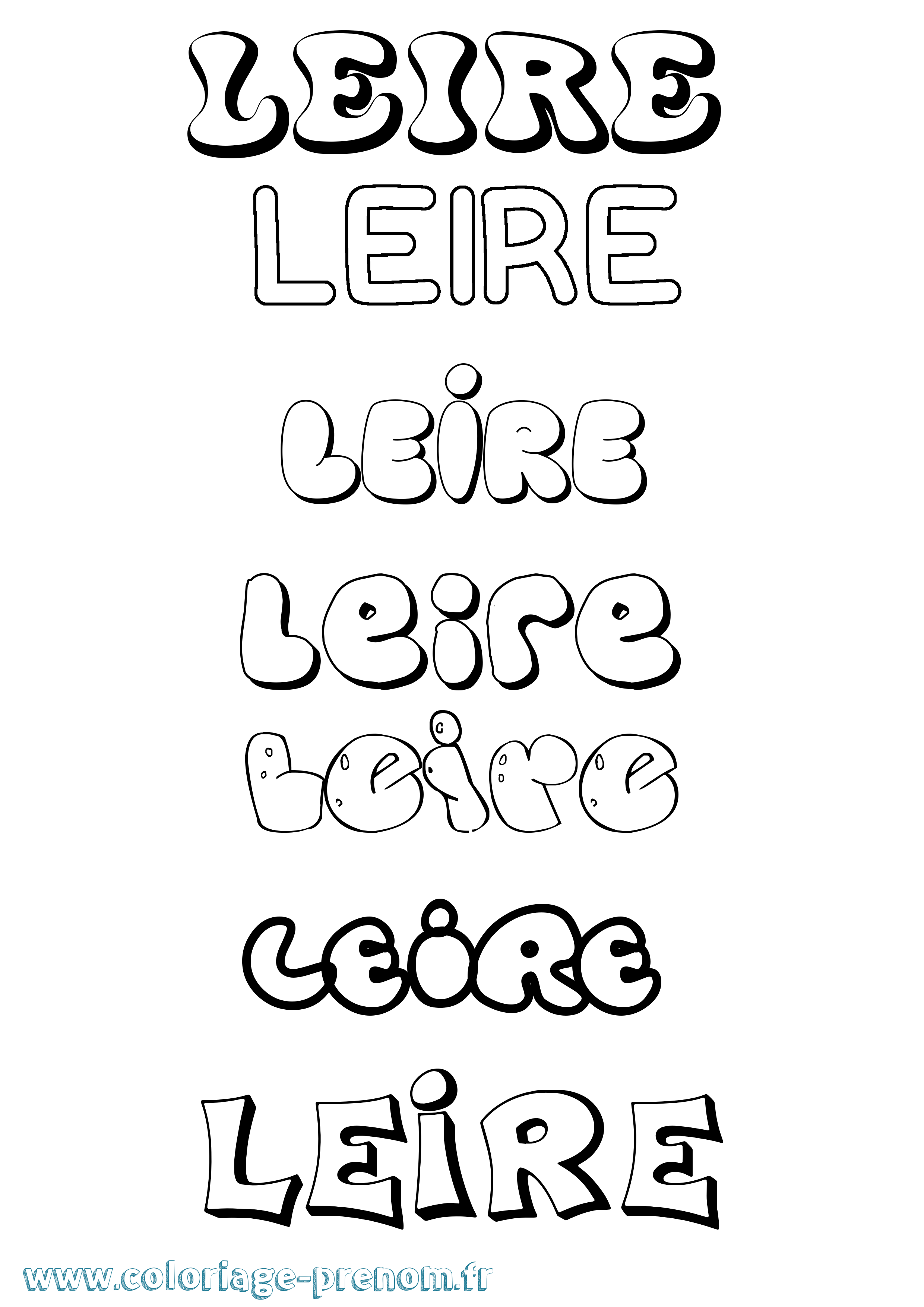 Coloriage Leire Bubble Coloriage prénom Leire Bubble