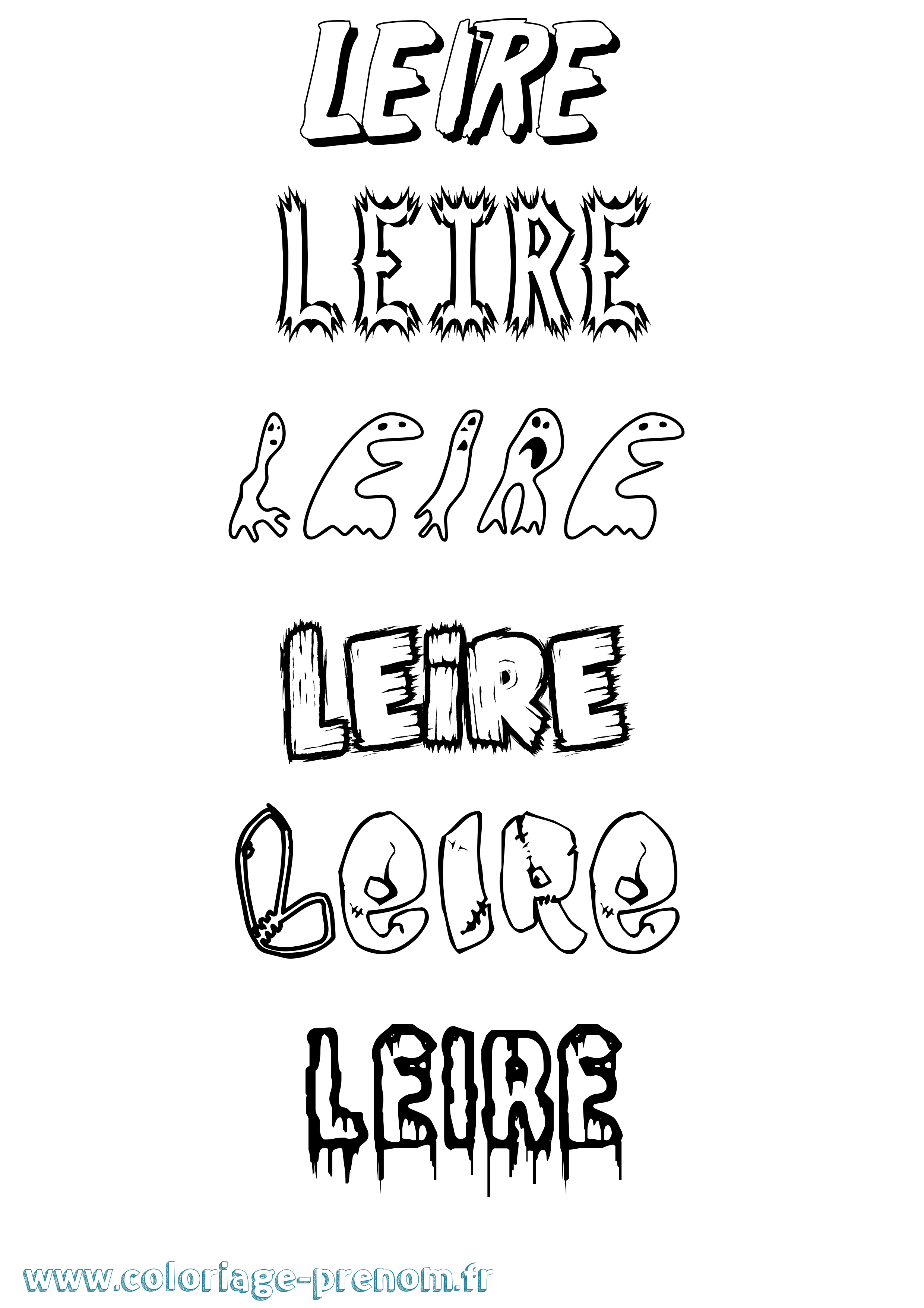 Coloriage Leire Frisson Coloriage prénom Leire Frisson