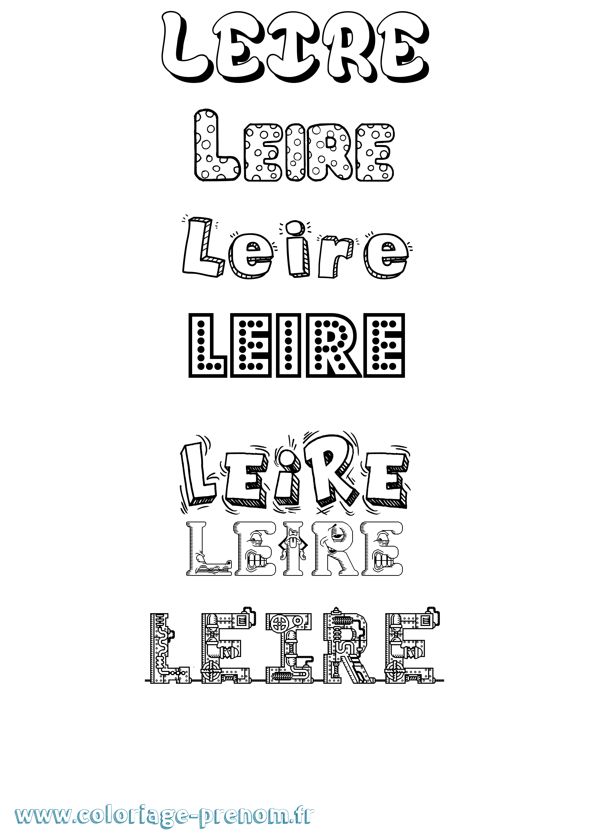Coloriage Leire Fun Coloriage prénom Leire Fun