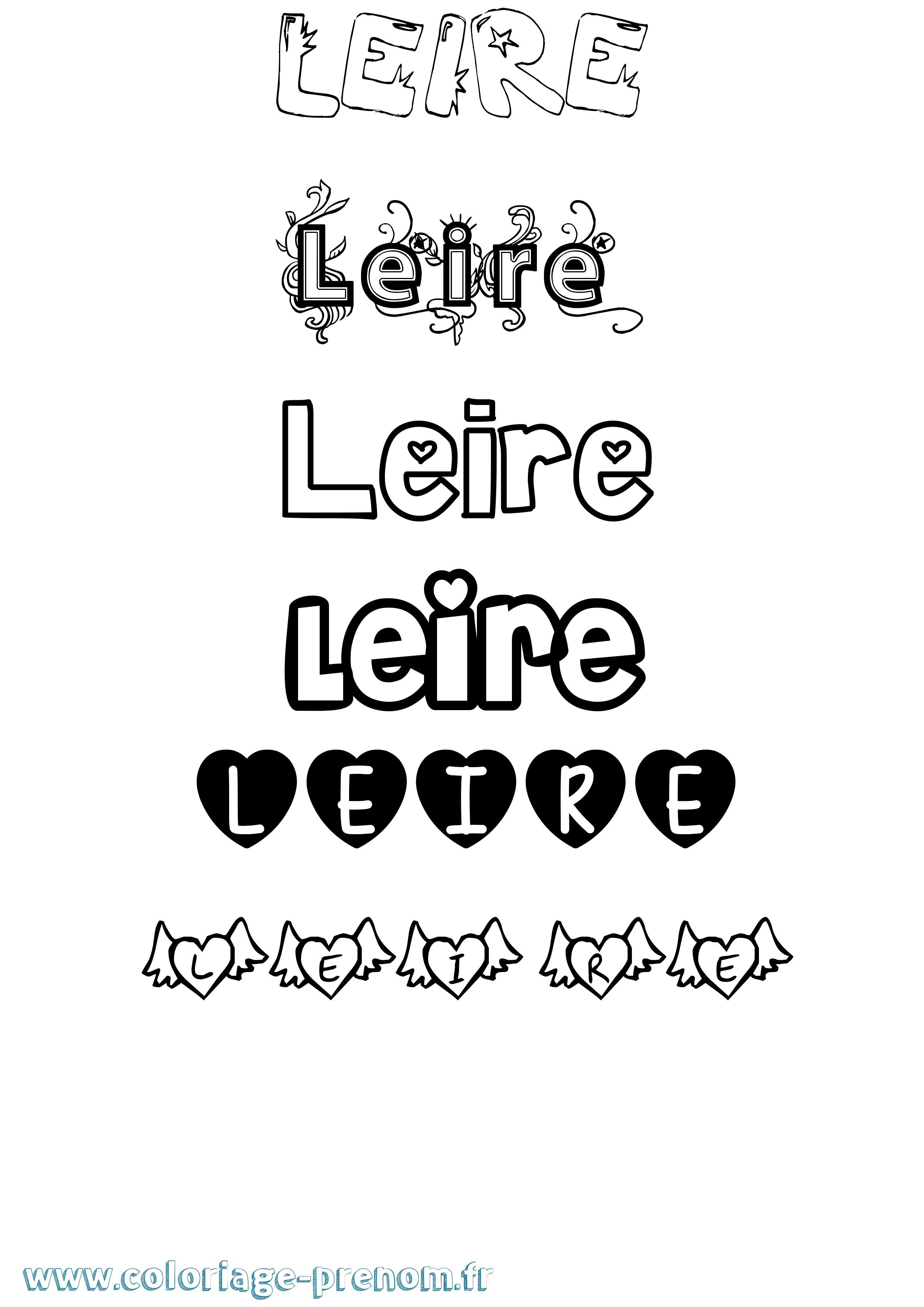 Coloriage Leire Girly Coloriage prénom Leire Girly