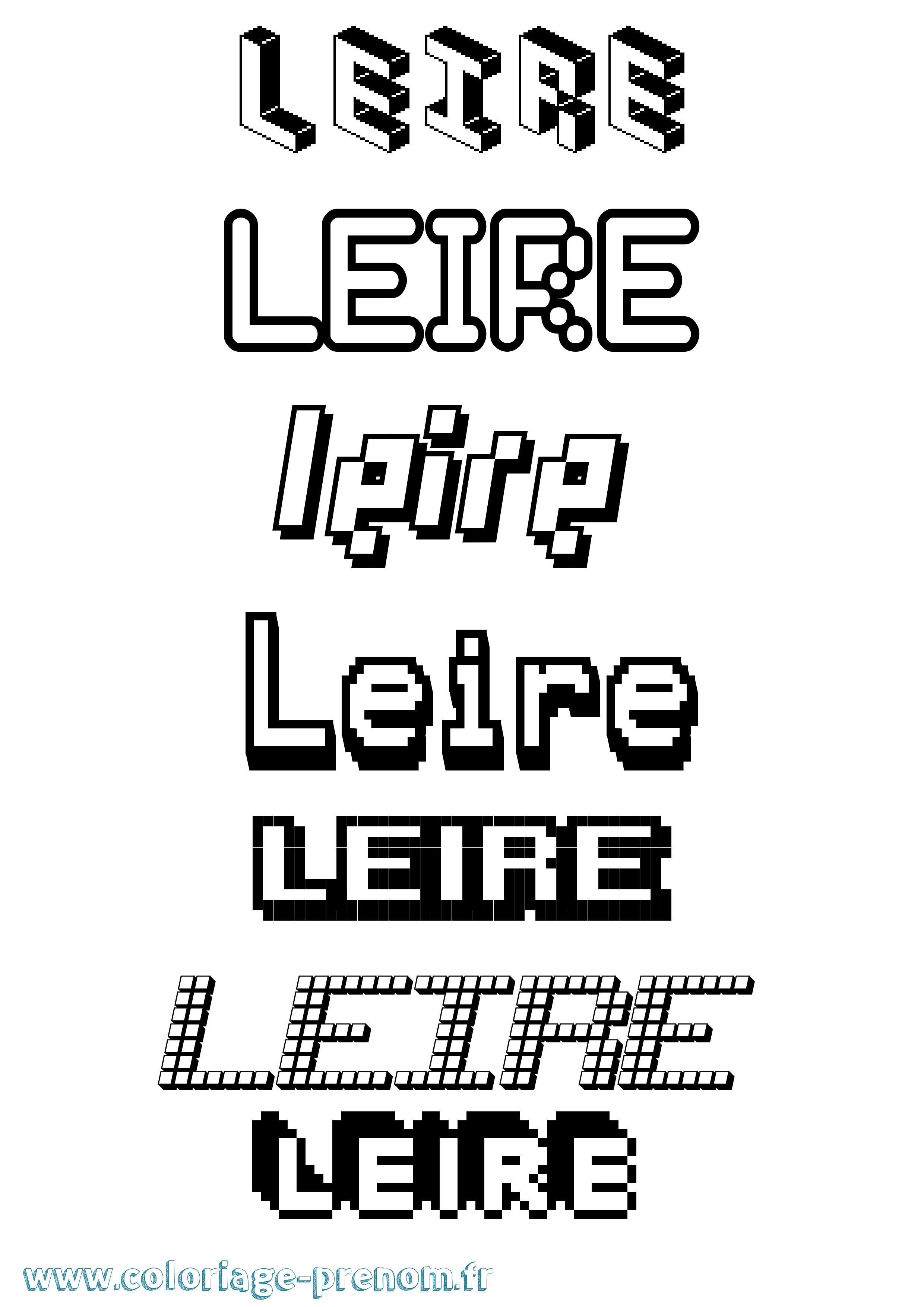 Coloriage Leire Pixel Coloriage prénom Leire Pixel