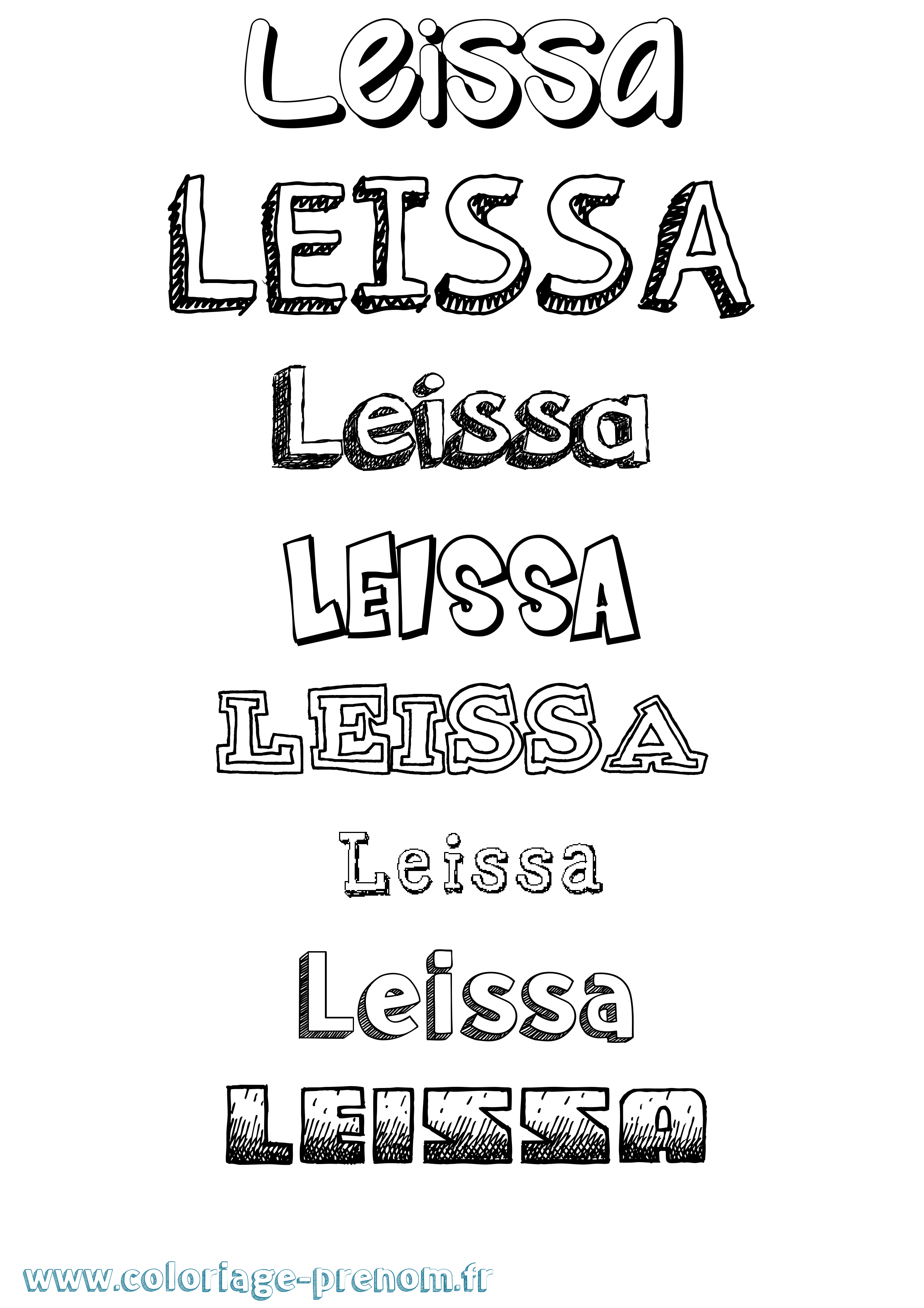 Coloriage Leissa Dessiné Coloriage prénom Leissa Dessiné