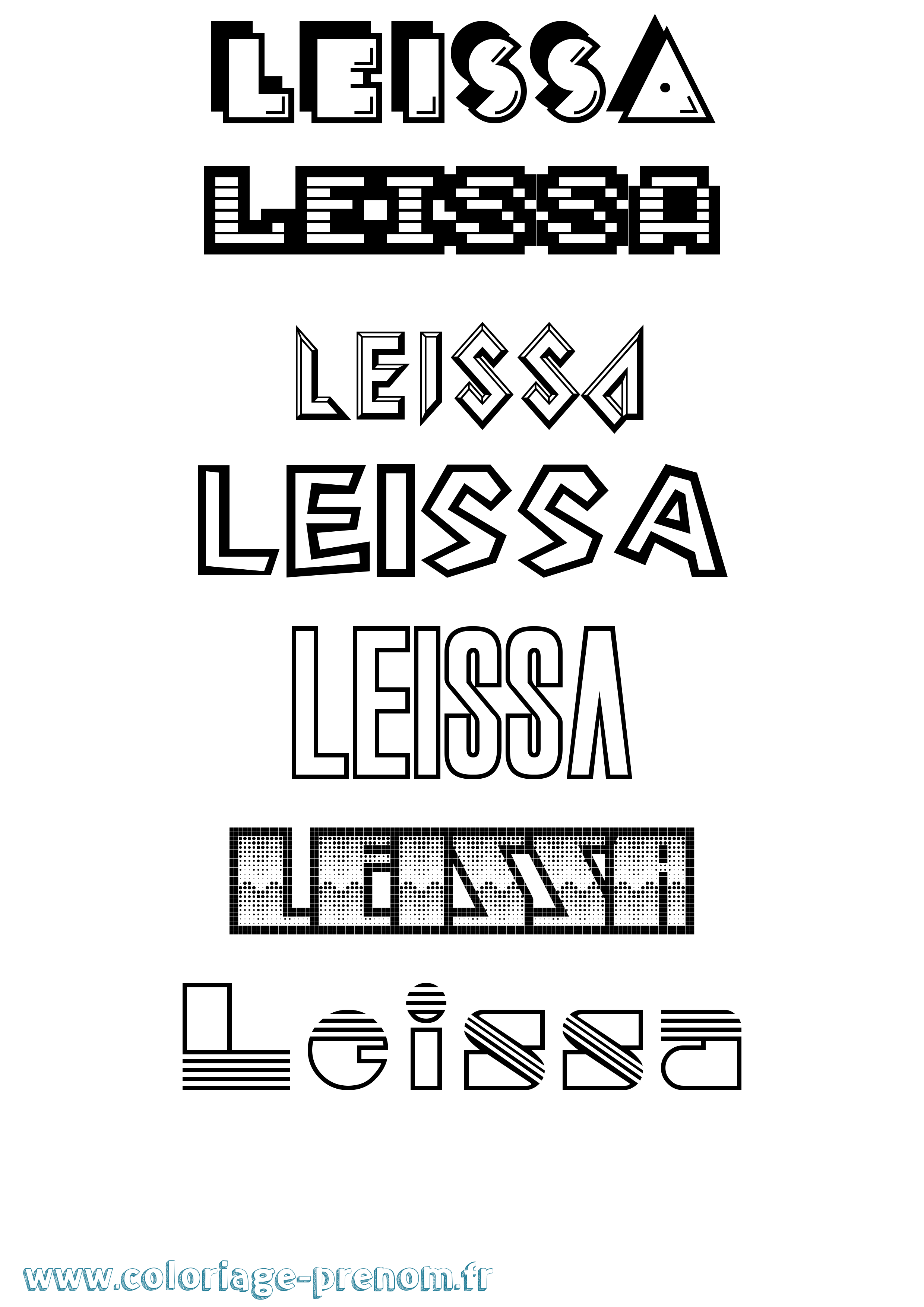 Coloriage Leissa Jeux Vidéos Coloriage prénom Leissa Jeux Vidéos