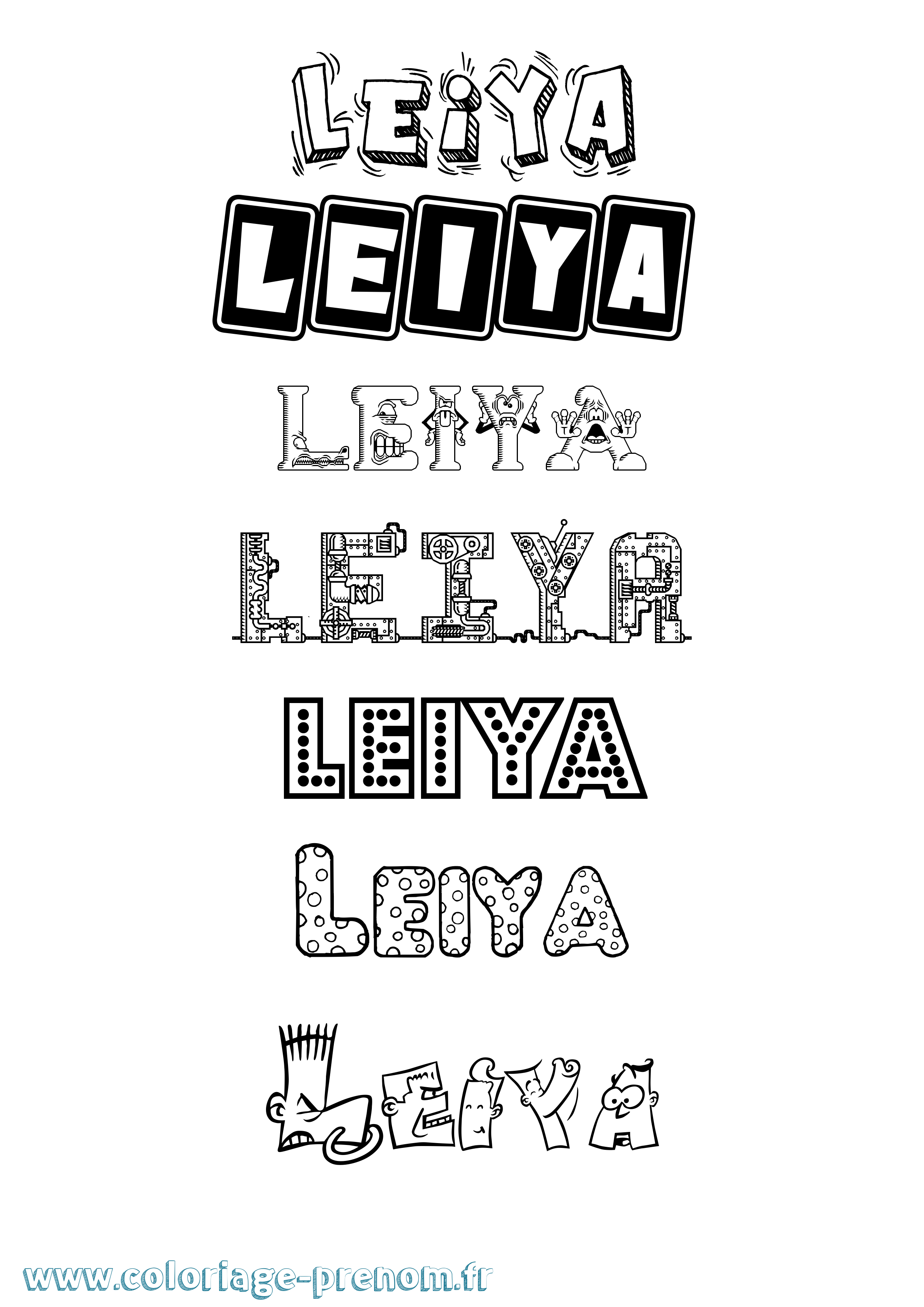 Coloriage Leiya Fun Coloriage prénom Leiya Fun