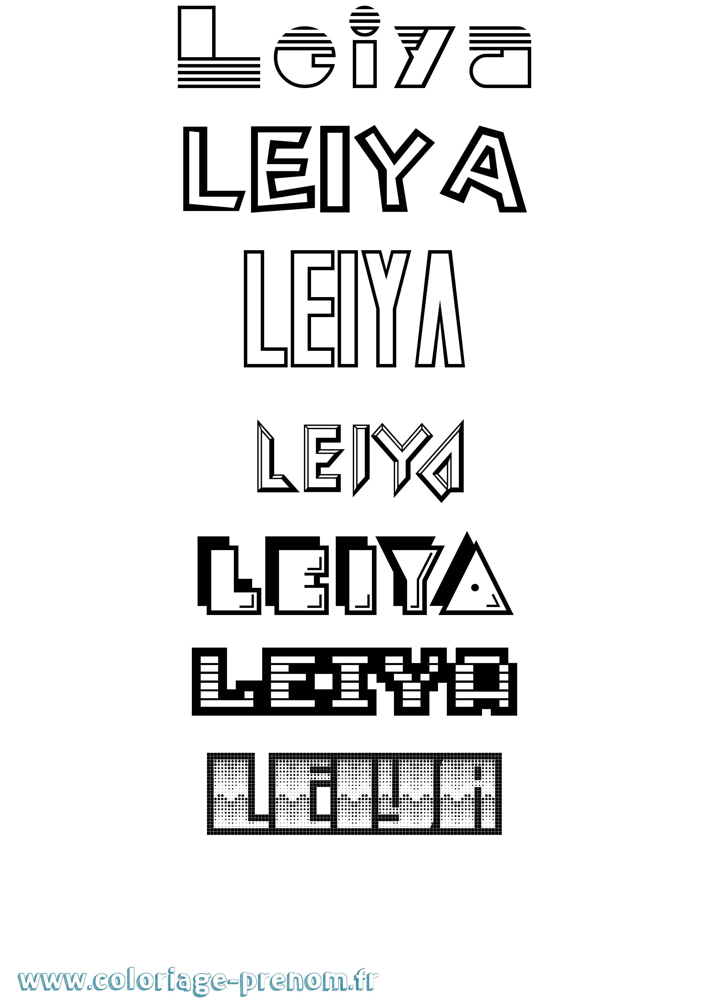 Coloriage Leiya Jeux Vidéos Coloriage prénom Leiya Jeux Vidéos