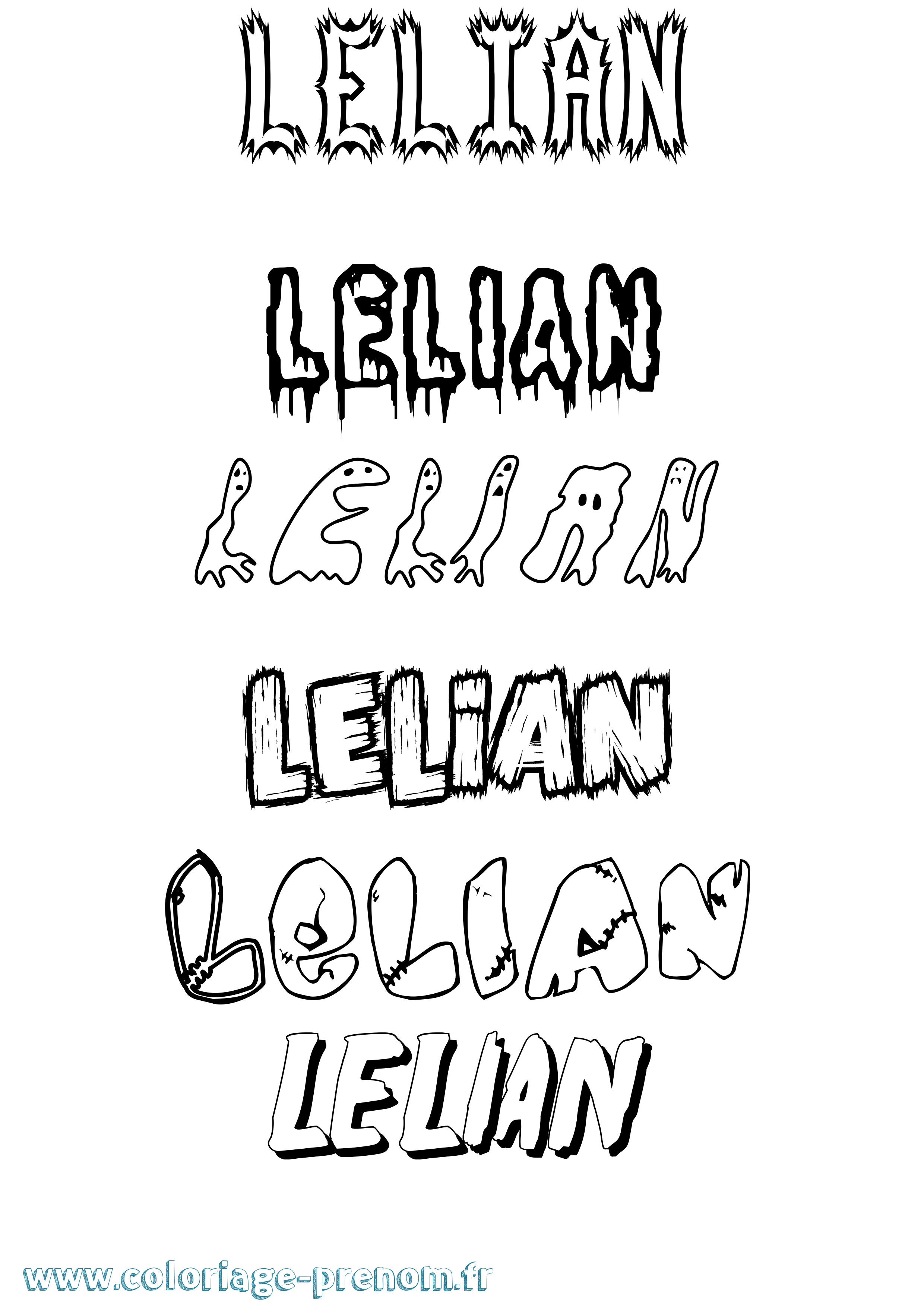 Coloriage Lelian Frisson Coloriage prénom Lelian Frisson