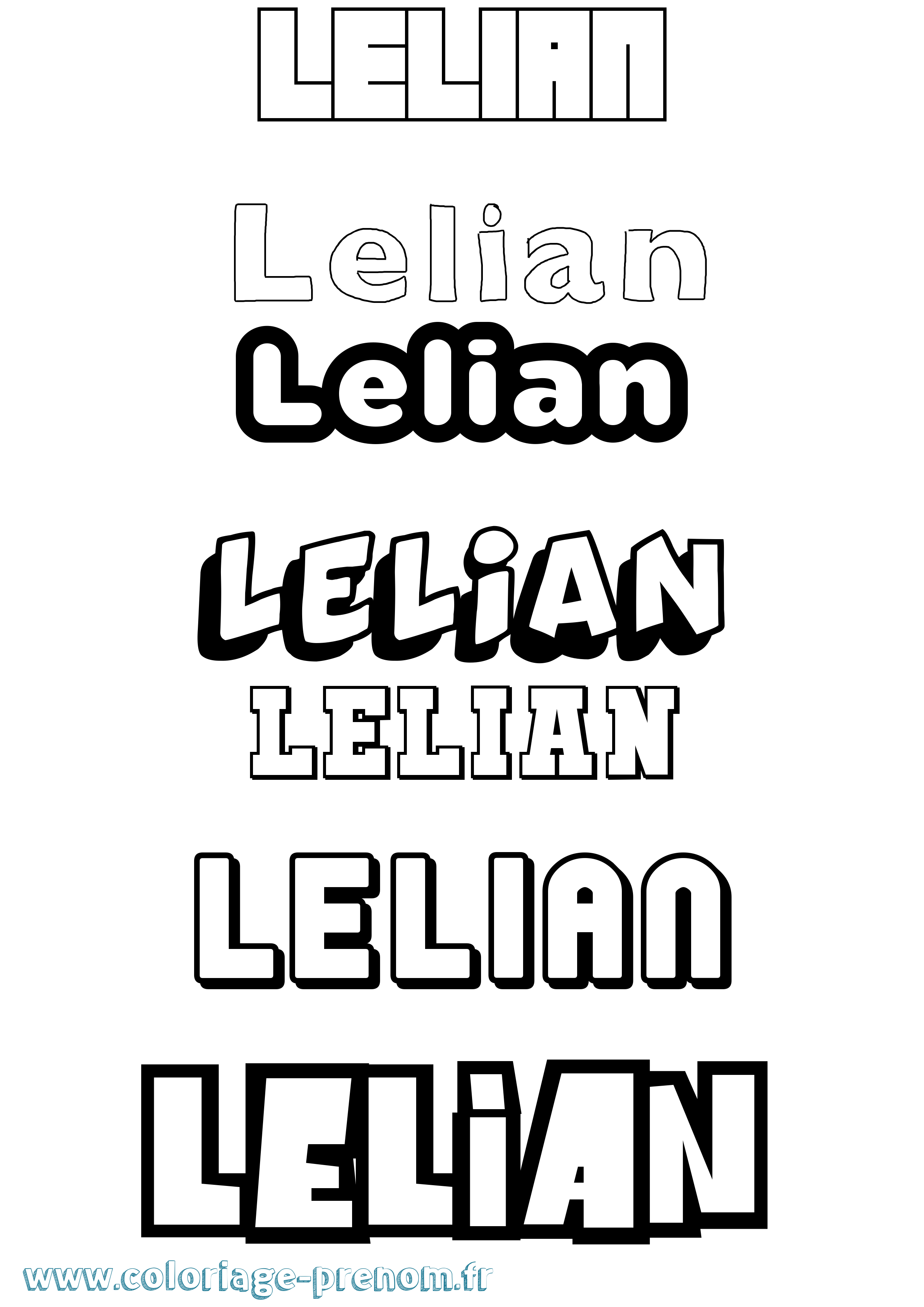 Coloriage Lelian Simple Coloriage prénom Lelian Simple