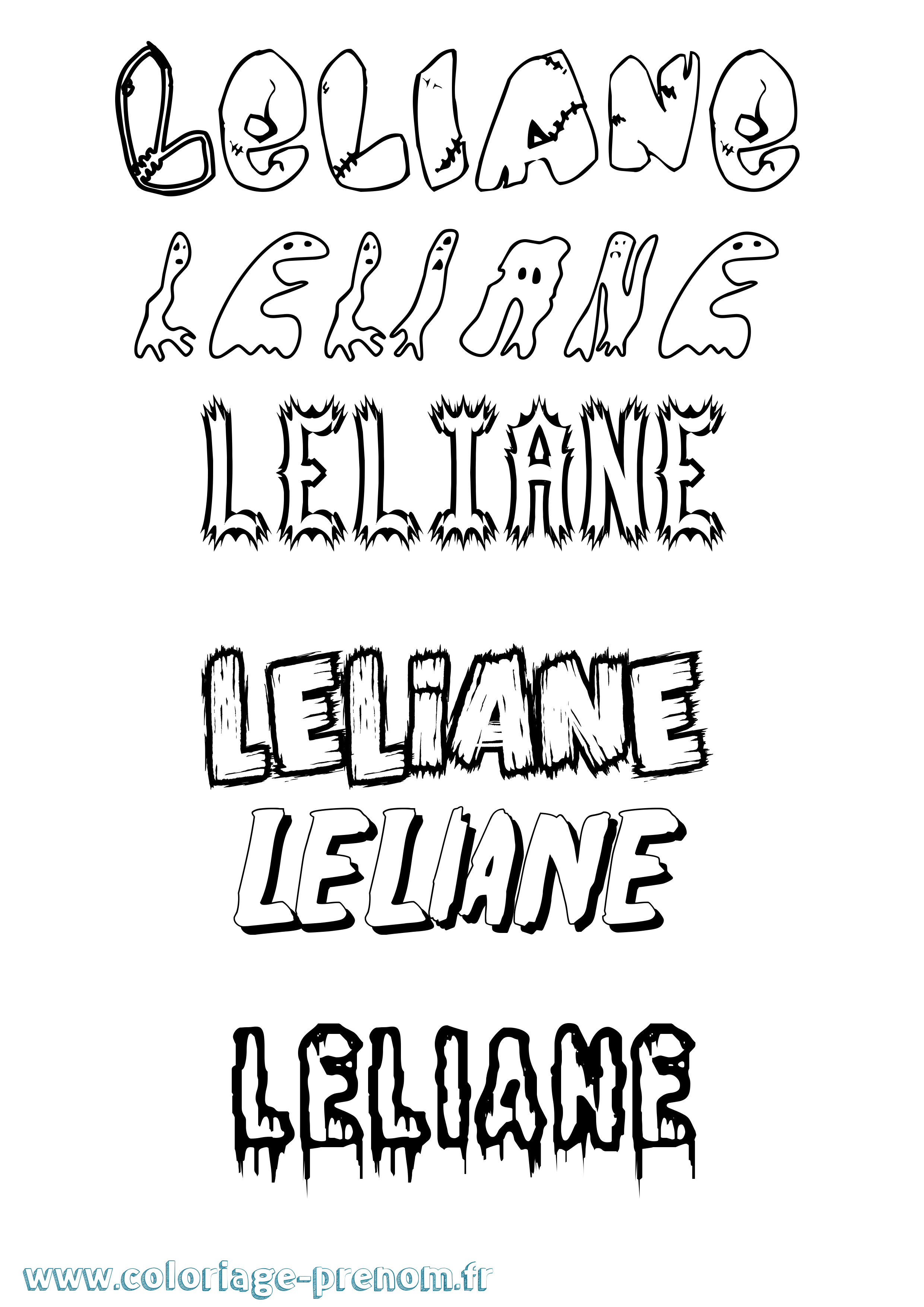 Coloriage Leliane Frisson Coloriage prénom Leliane Frisson