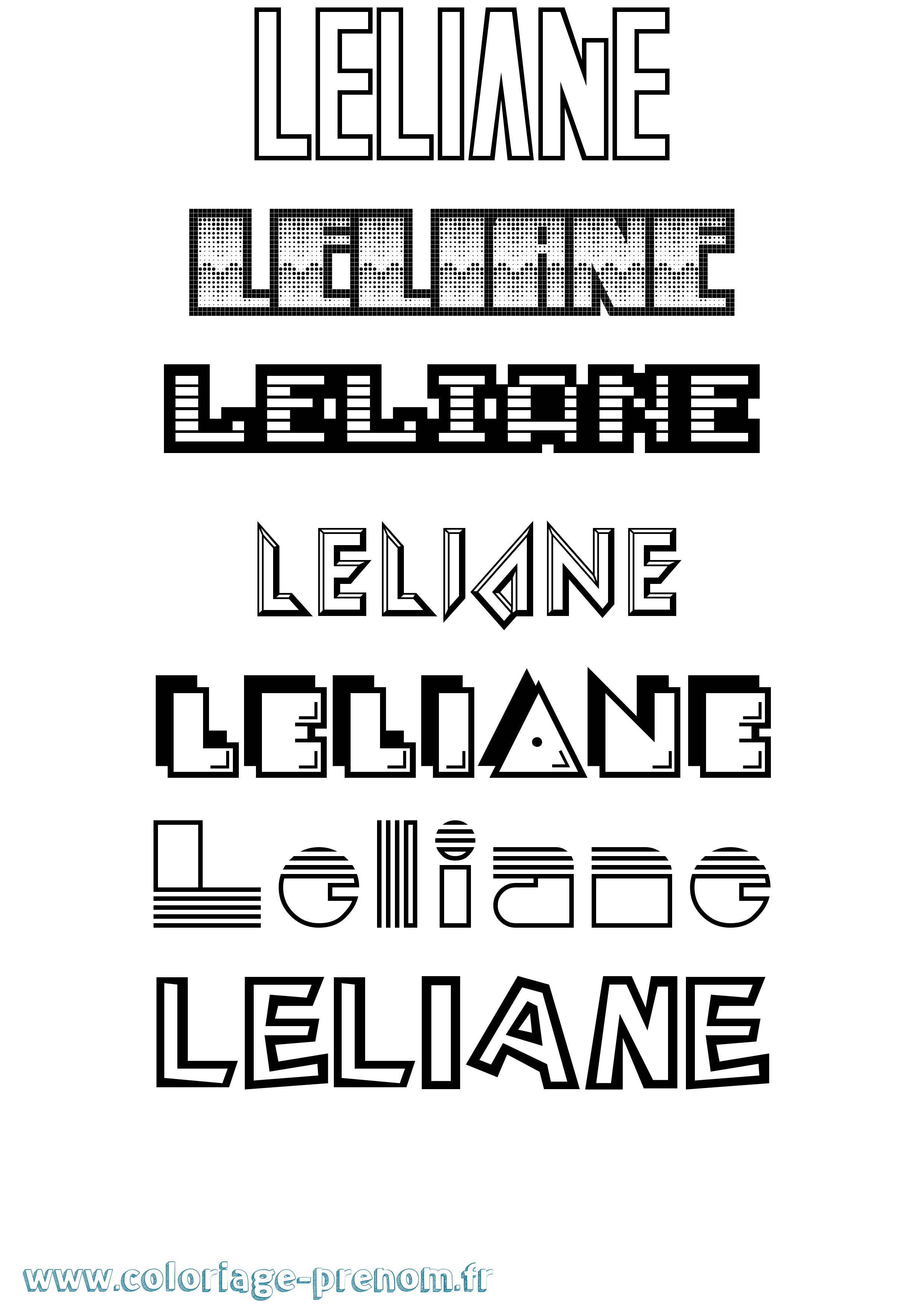 Coloriage Leliane Jeux Vidéos Coloriage prénom Leliane Jeux Vidéos