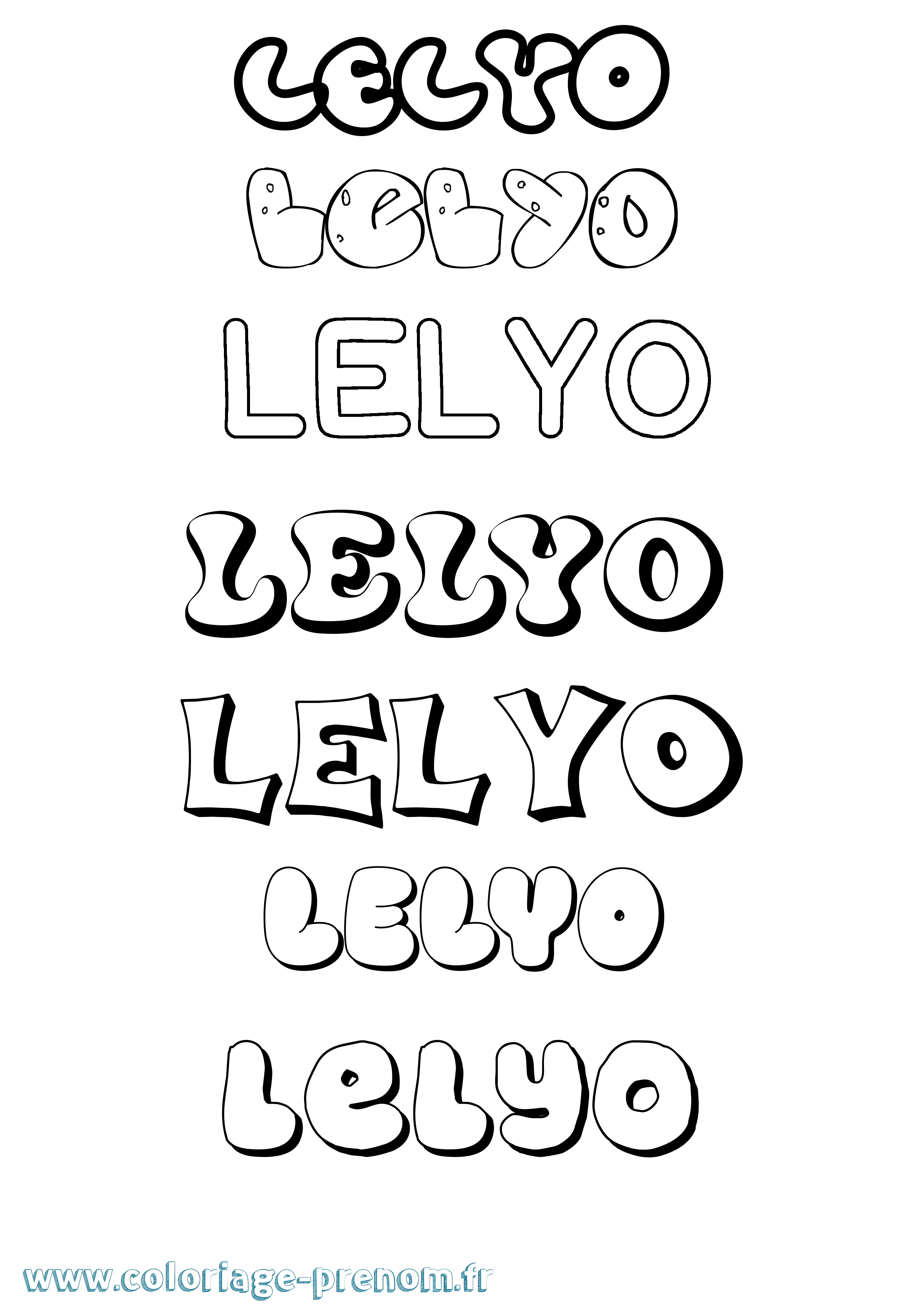 Coloriage Lelyo Bubble Coloriage prénom Lelyo Bubble