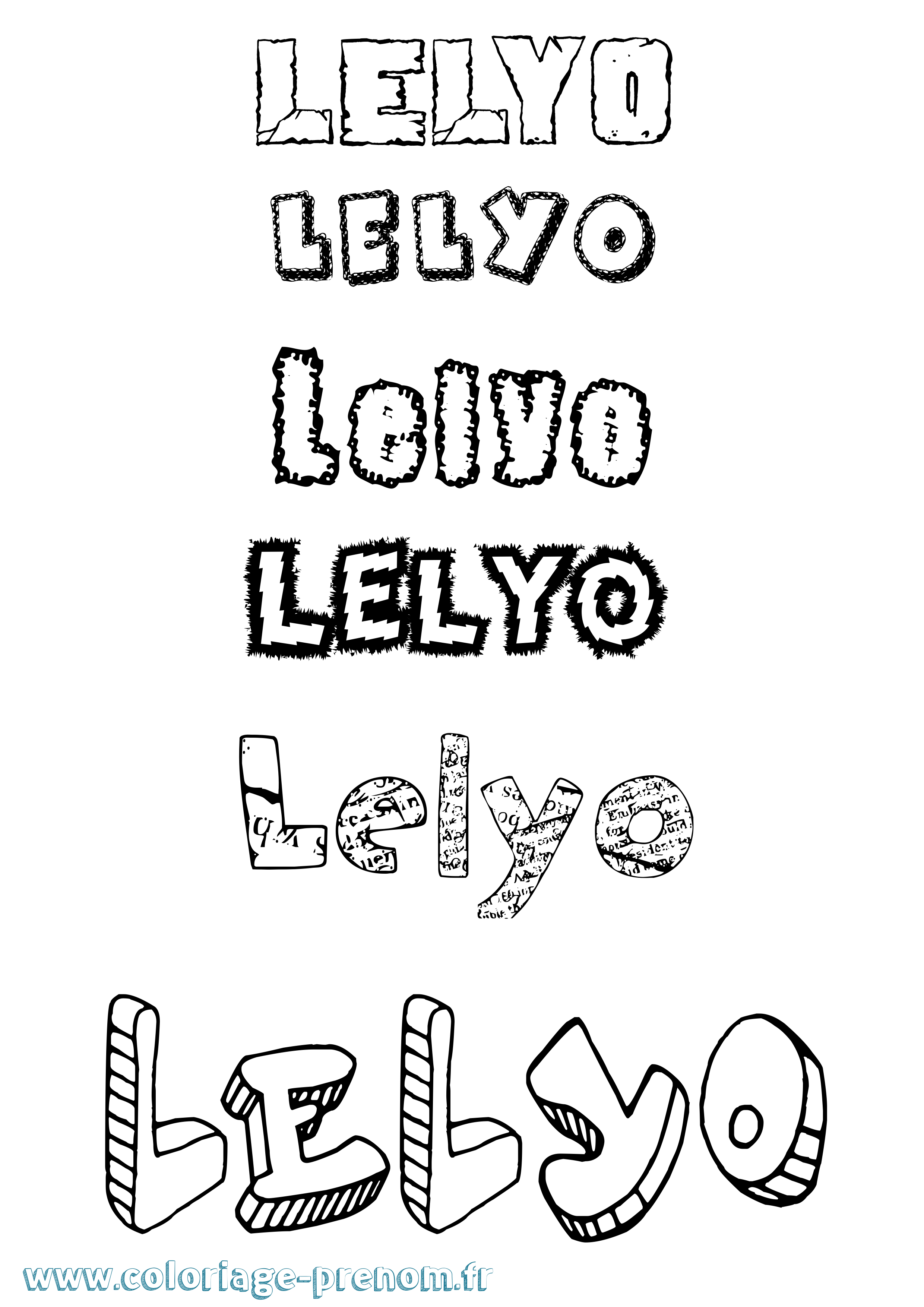 Coloriage Lelyo Destructuré Coloriage prénom Lelyo Destructuré