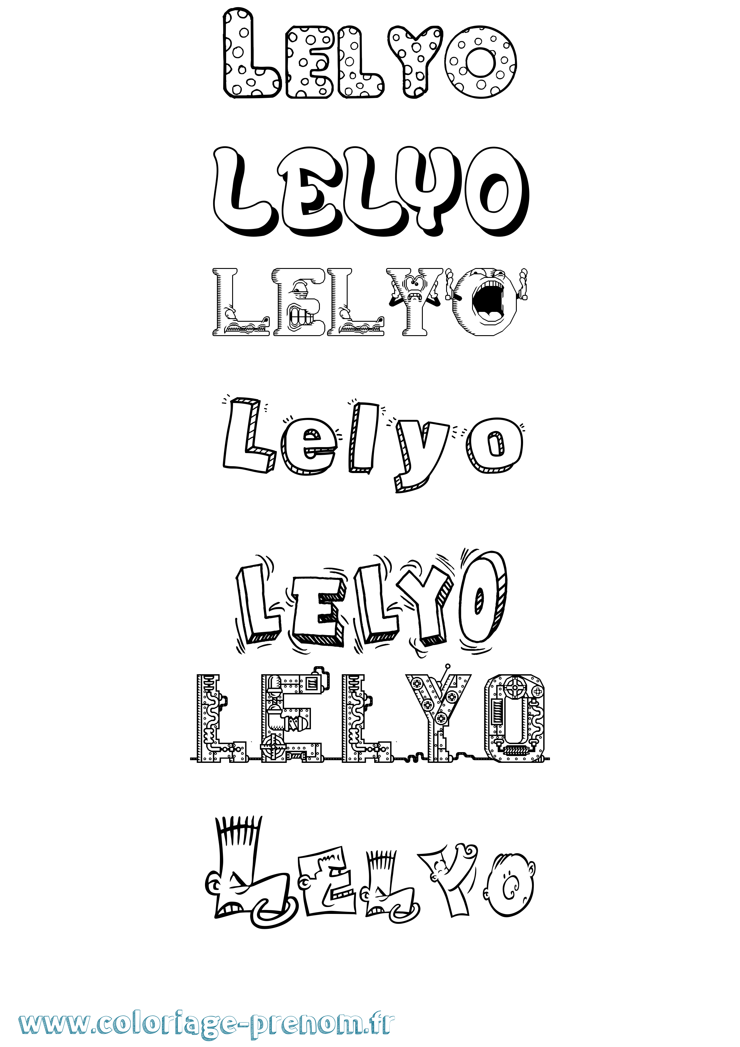 Coloriage Lelyo Fun Coloriage prénom Lelyo Fun
