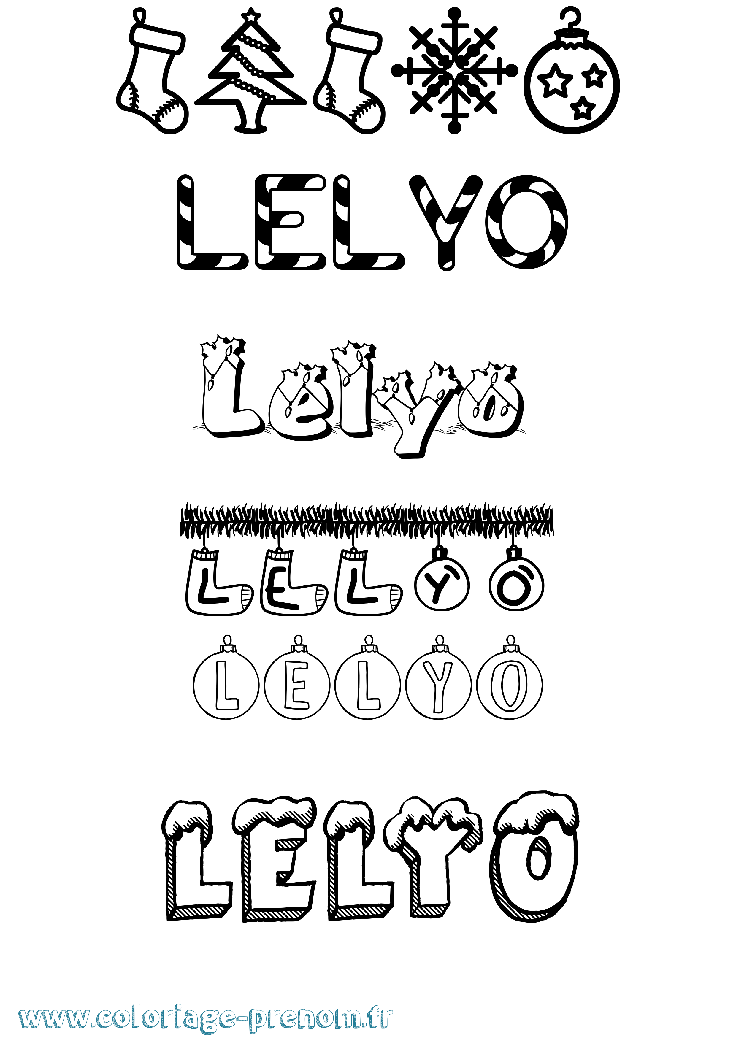 Coloriage Lelyo Noël Coloriage prénom Lelyo Noël