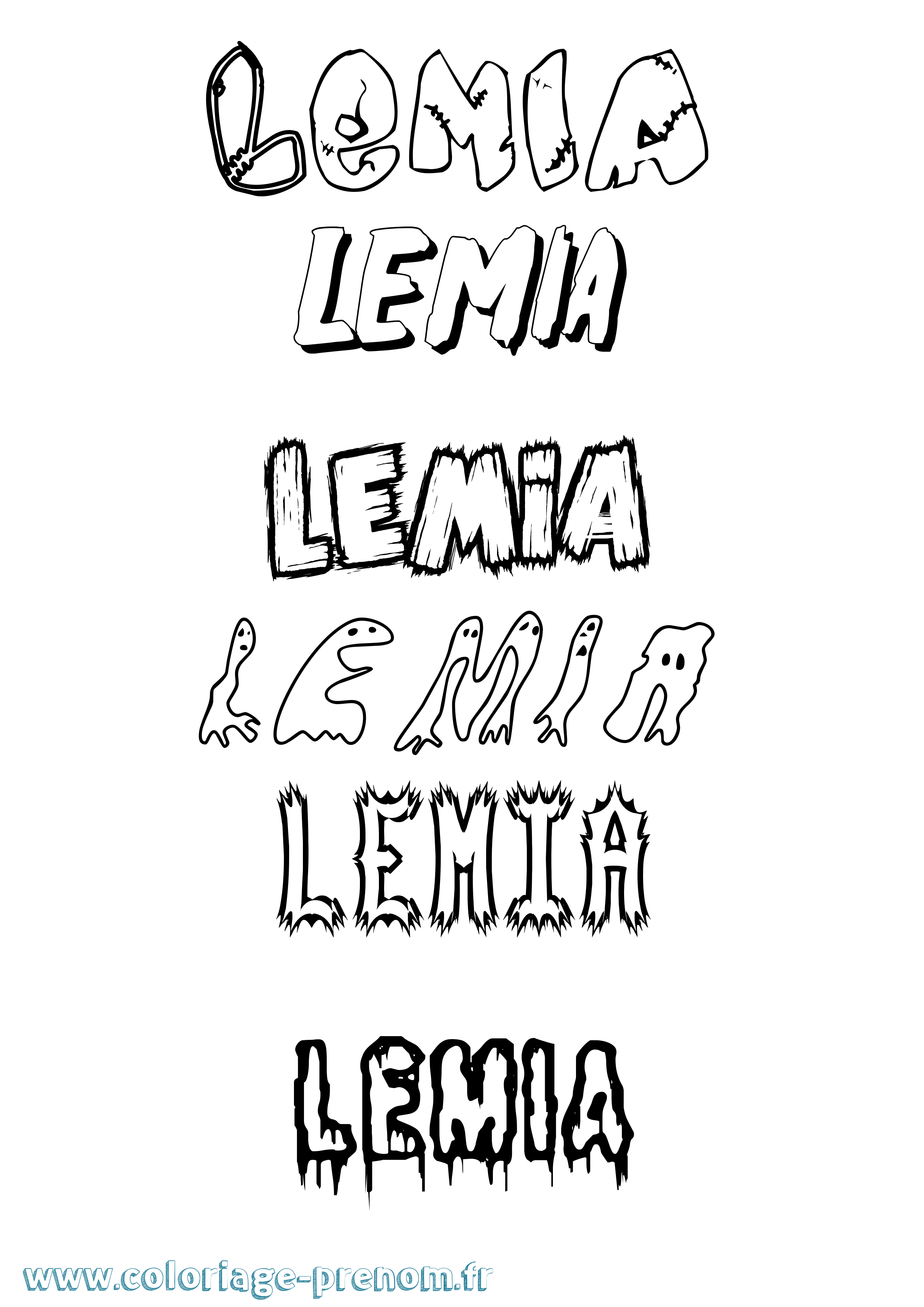 Coloriage Lemia Frisson Coloriage prénom Lemia Frisson