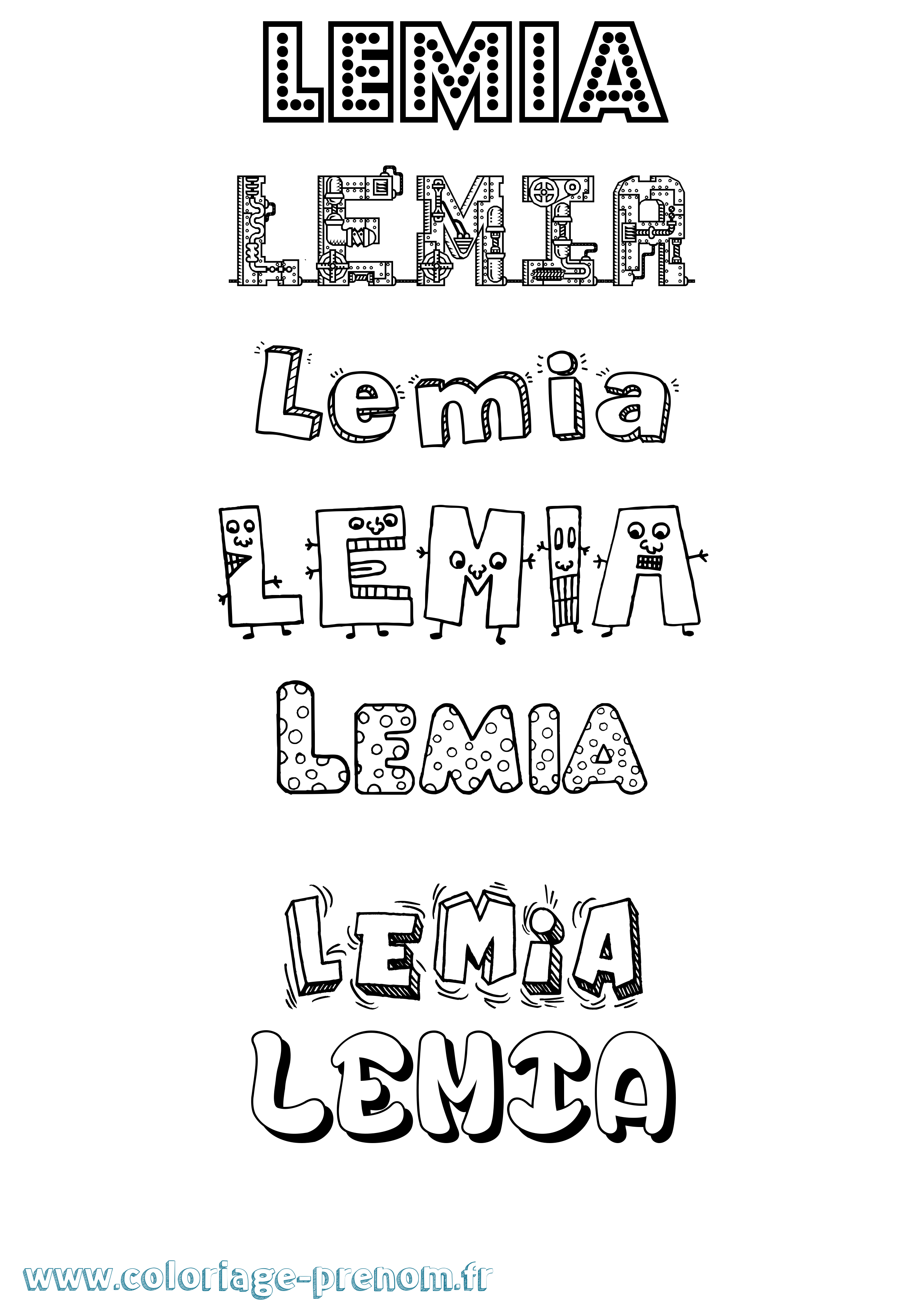 Coloriage Lemia Fun Coloriage prénom Lemia Fun